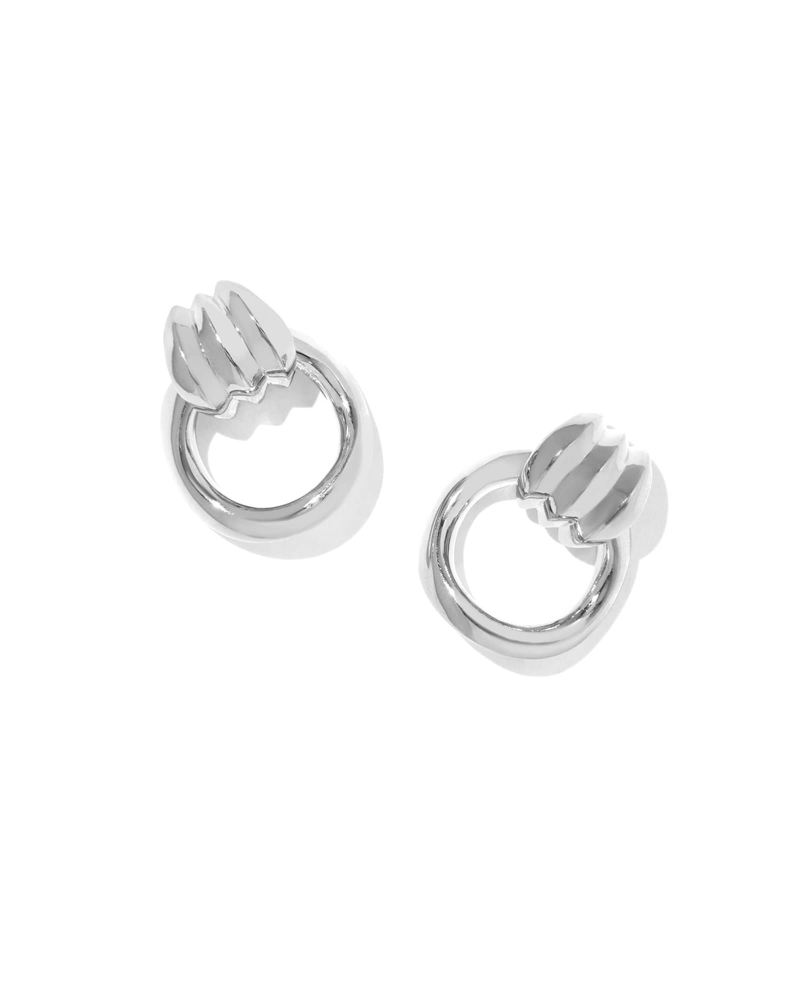Kendra Scott Mikki Silver Open Frame Earrings | Metal