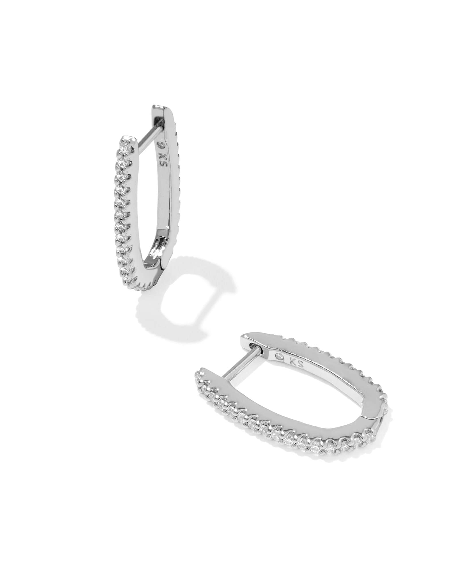 Ari Heart Gold Huggie Earrings in Ivory Mother-of-Pearl