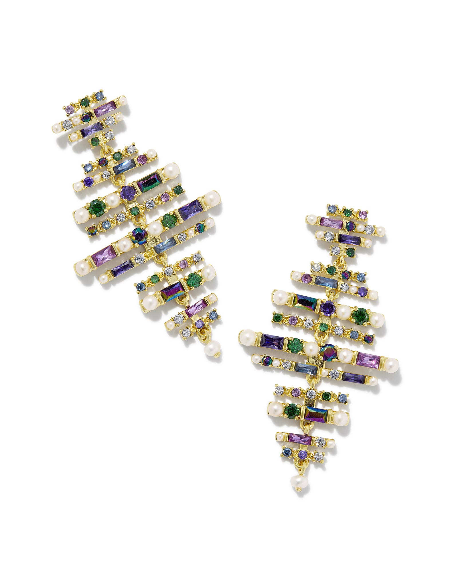 Photos - Earrings KENDRA SCOTT Madelyn Gold Statement  in Multi Mix | Mixed Stones 