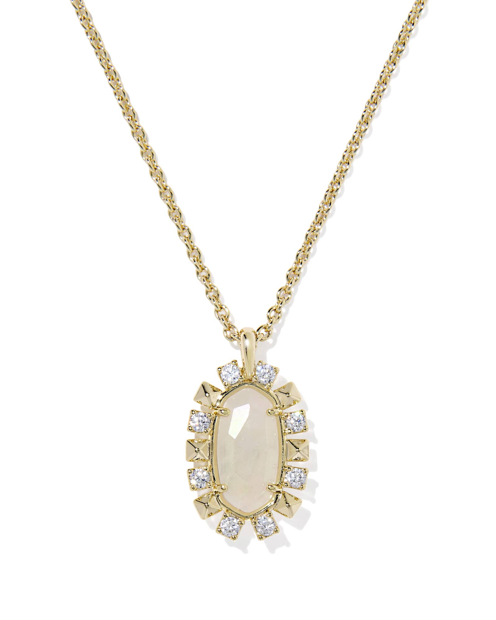 Kendra Scott Shanley Gold Short Pendant Necklace | Rock Crystal