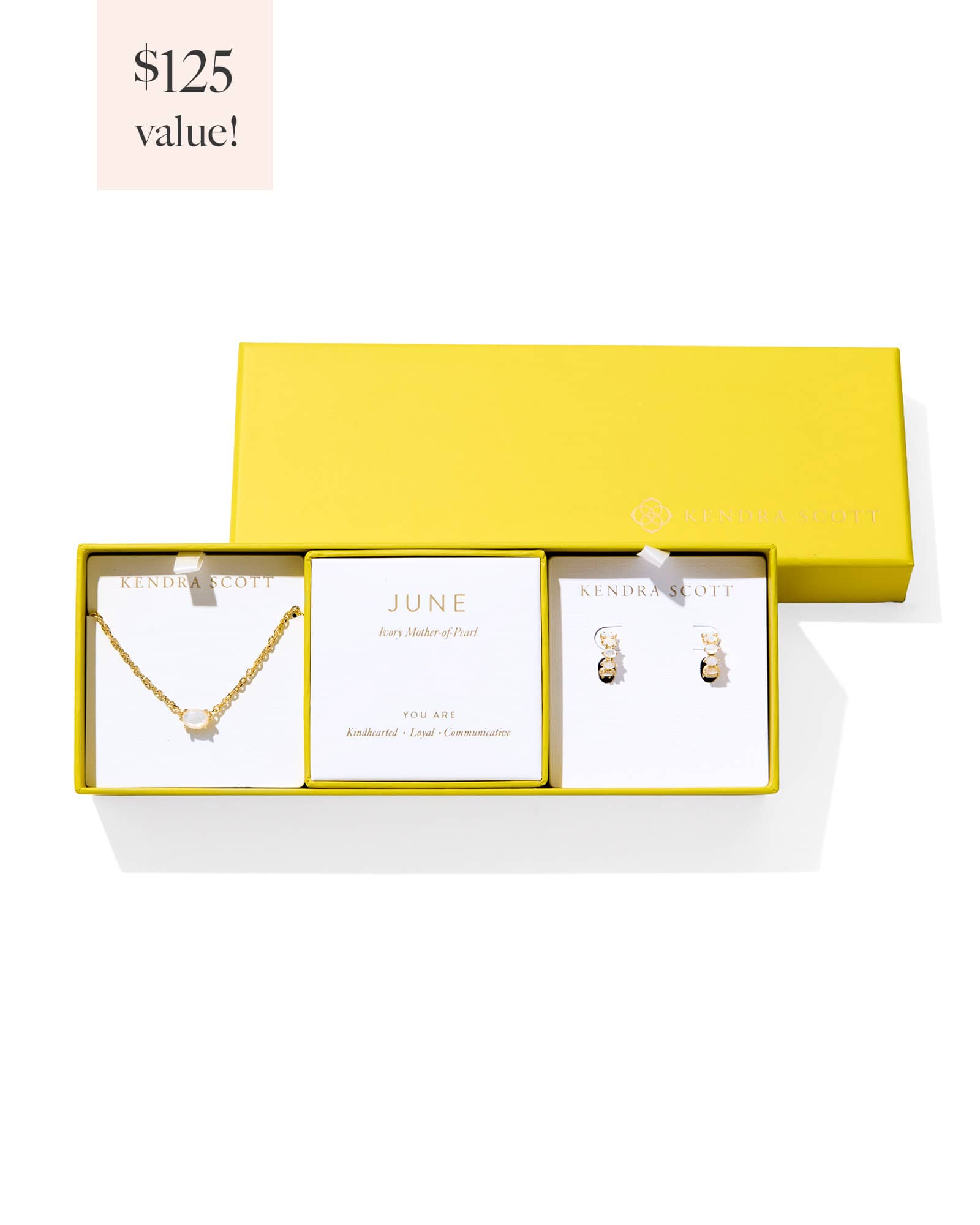 Kendra Scott Cailin Gold Birthstone Gift Set of 2 | Mother Of Pearl