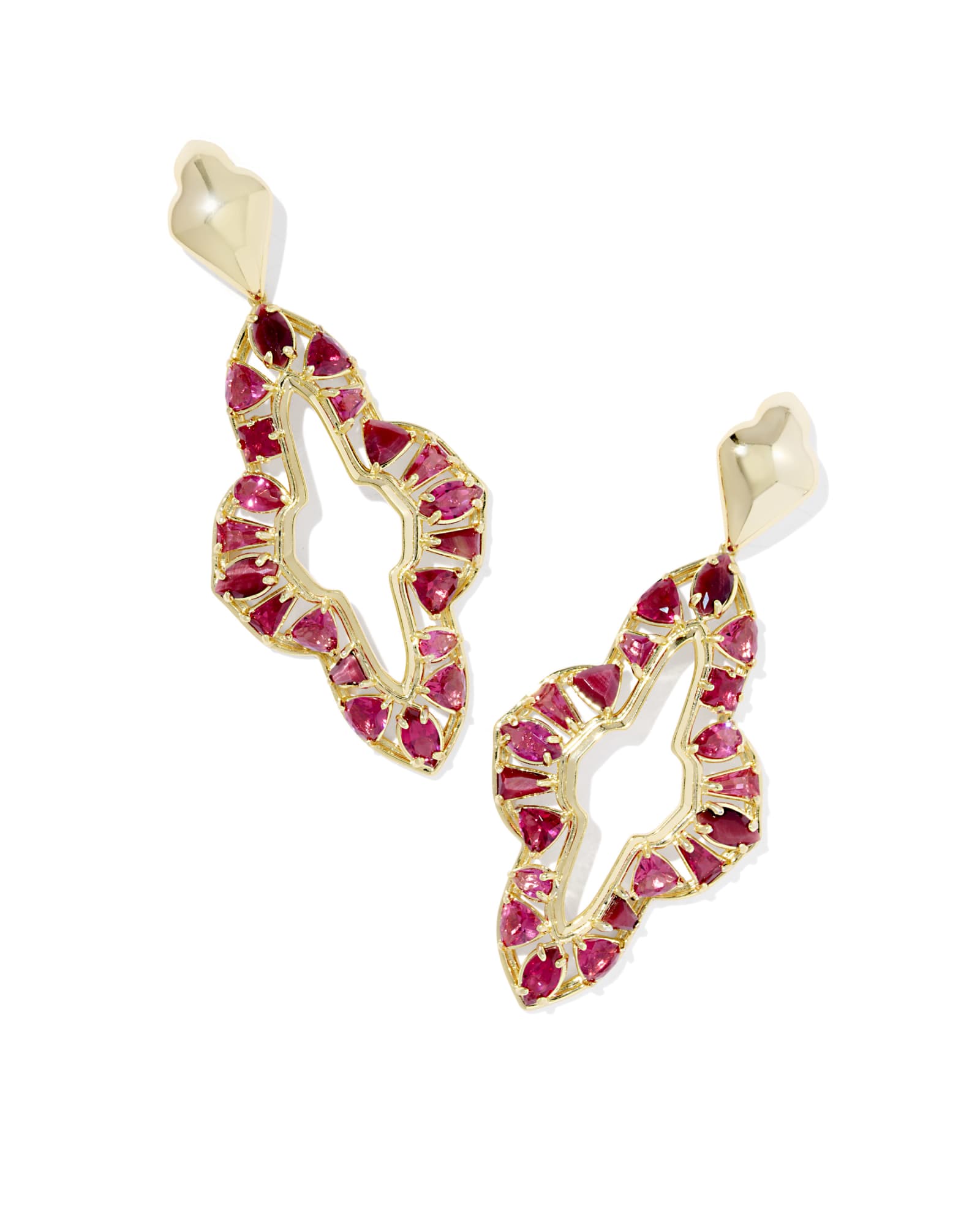 Kendra Scott Abbie Gold Crystal Statement Earrings | Mix/Metal