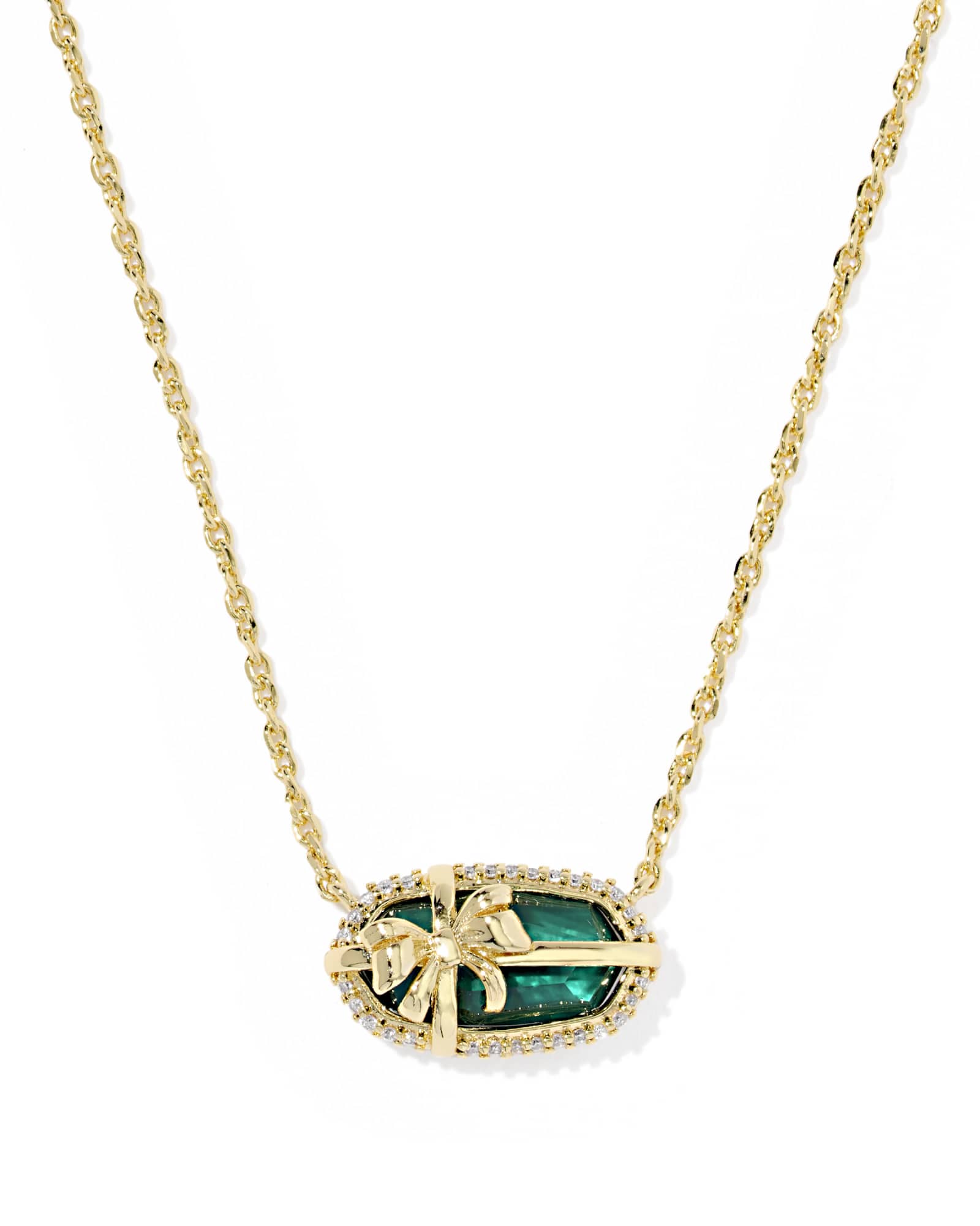 Elisa Bow Gold Short Pendant Necklace