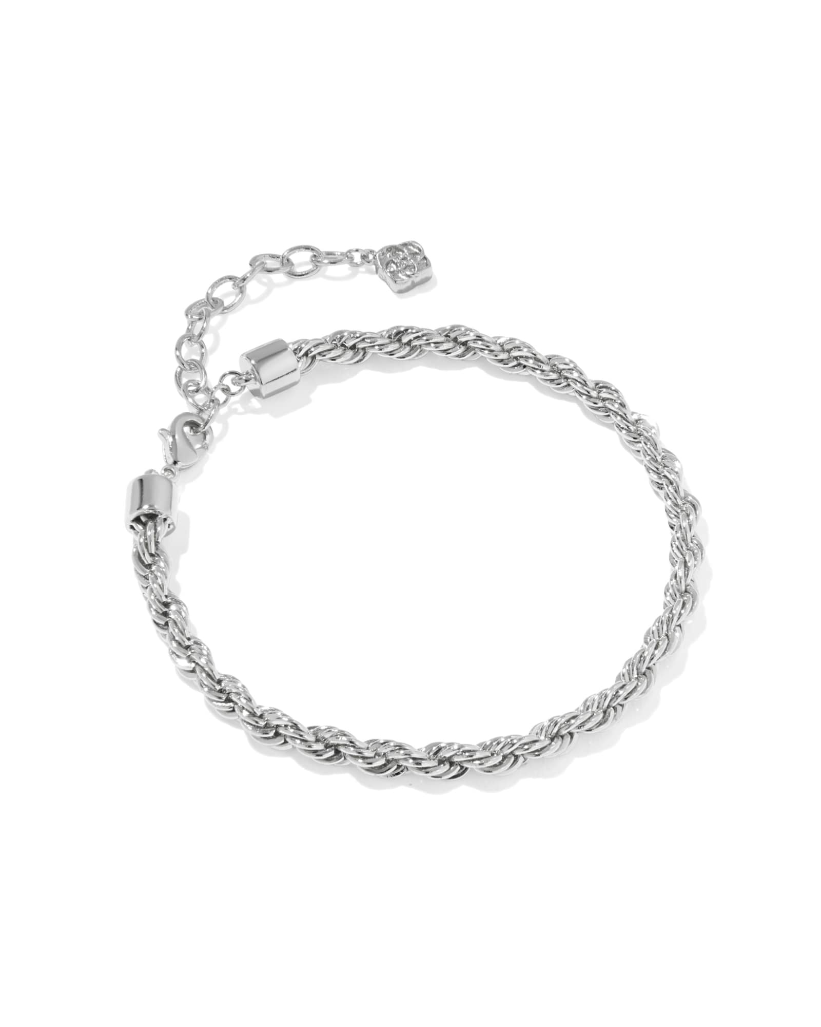 Elaina Silver Adjustable Chain Bracelet in Ivory Pearl