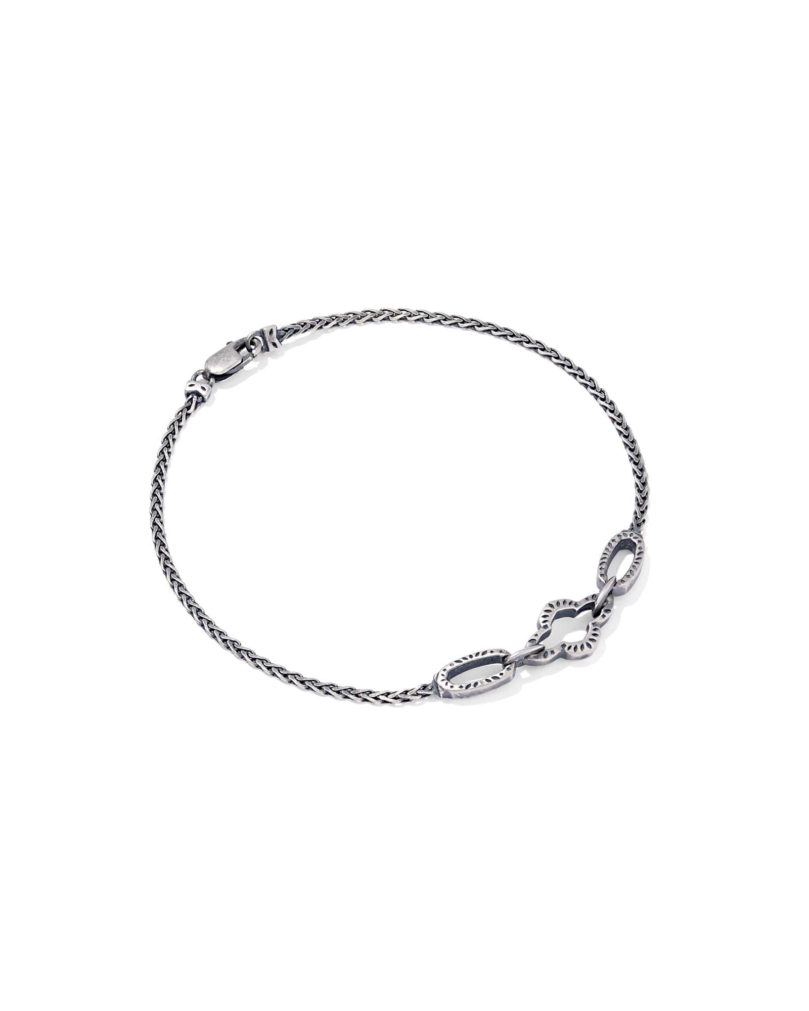 Kendra Scott Abbie Oxidized Sterling Silver Link and Chain Bracelet | Metal