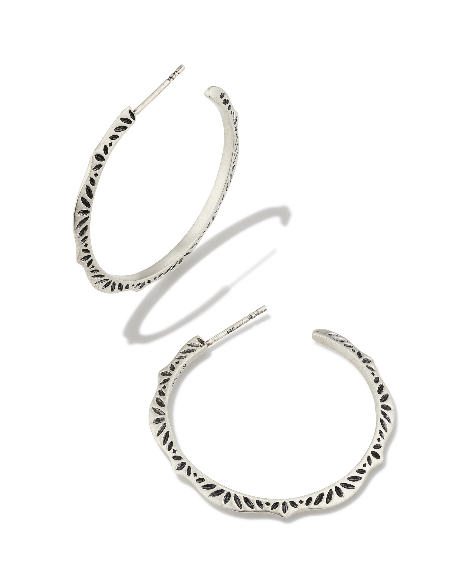 Kendra Scott Sophee Hoop Earrings in Oxidized Sterling Silver | Metal