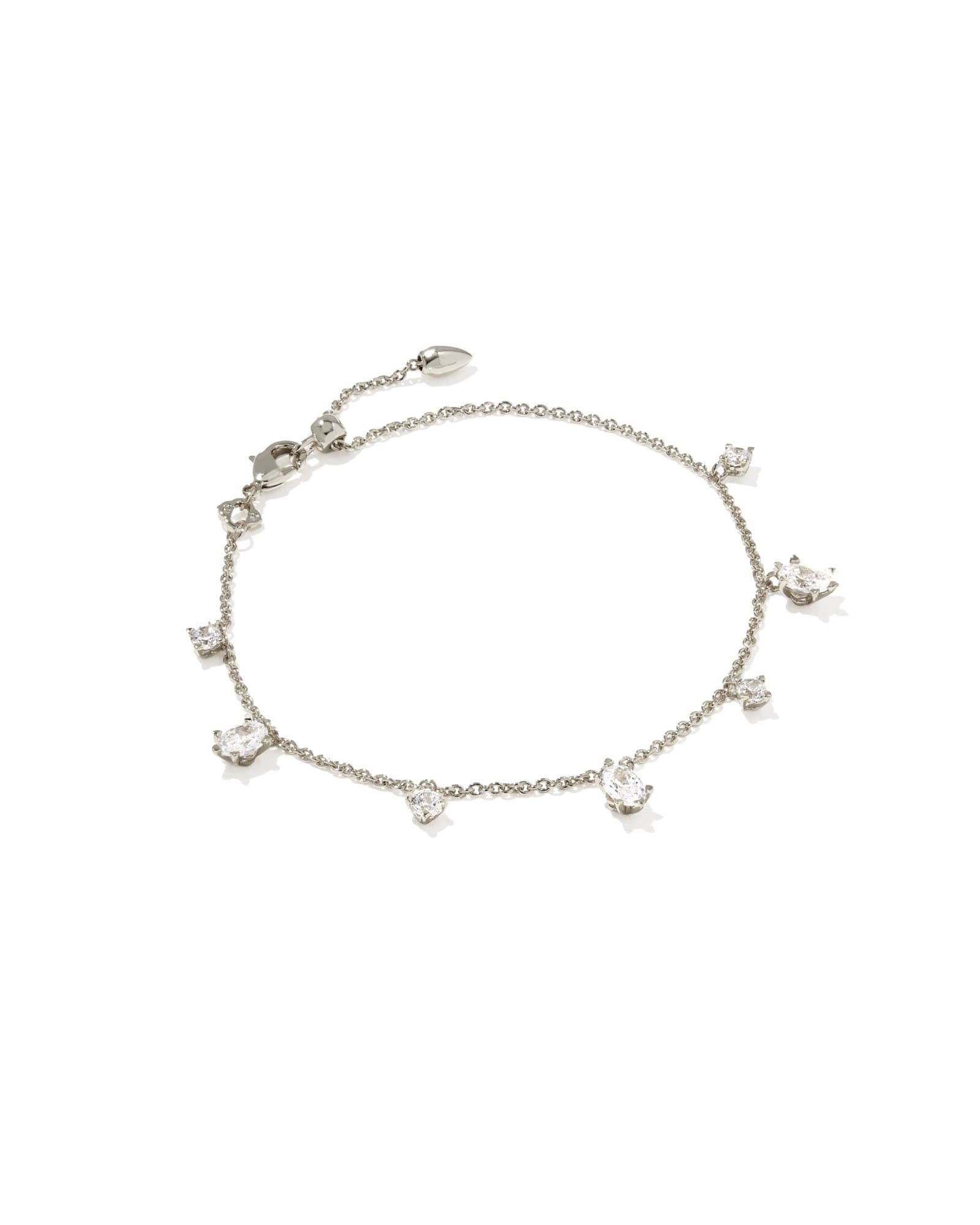 Kendra Scott Cailin Silver Delicate Chain Bracelet | Cubic Zirconia/Metal Rhodium