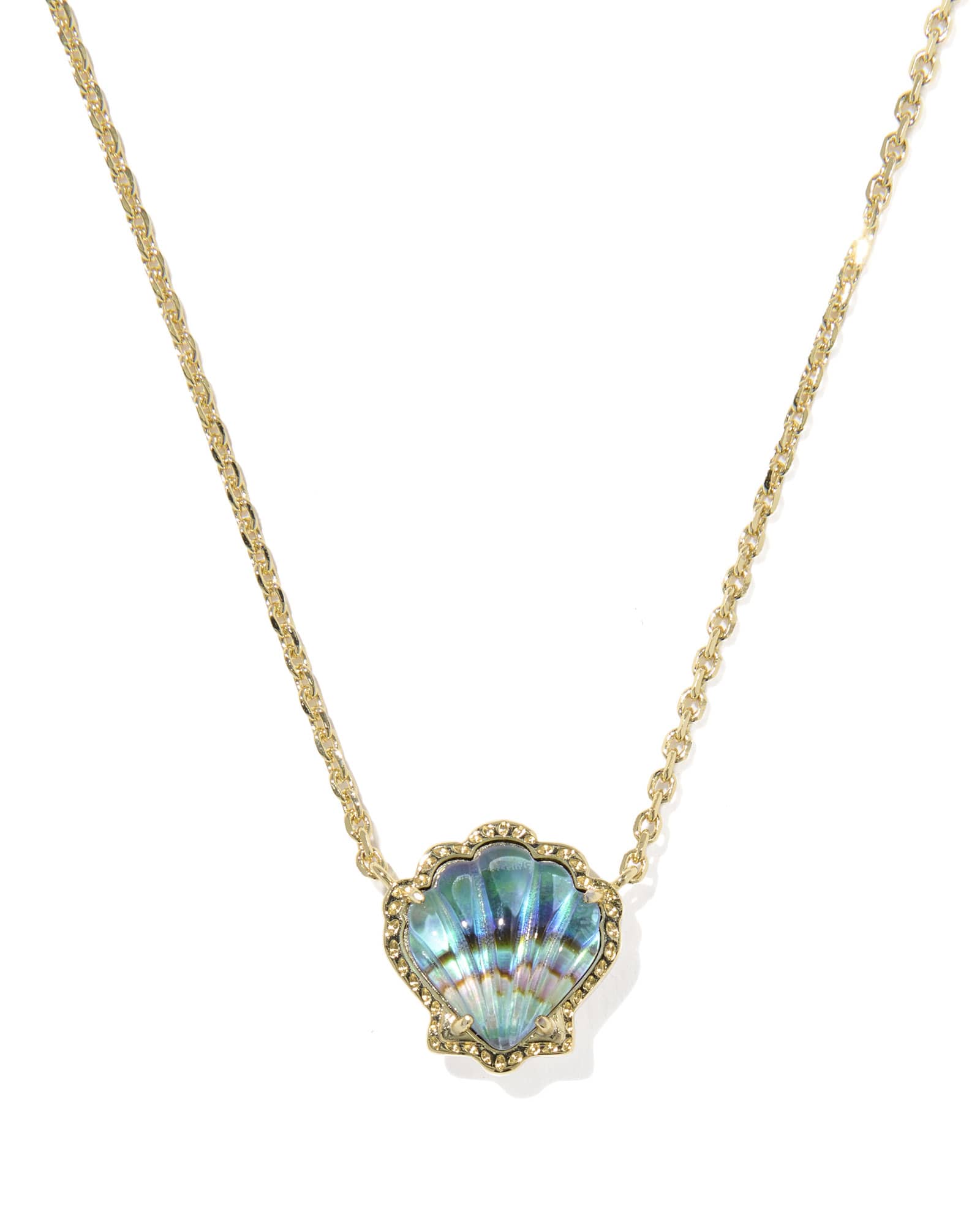 Kendra Scott Brynne Shell Gold Short Pendant Necklace | Abalone