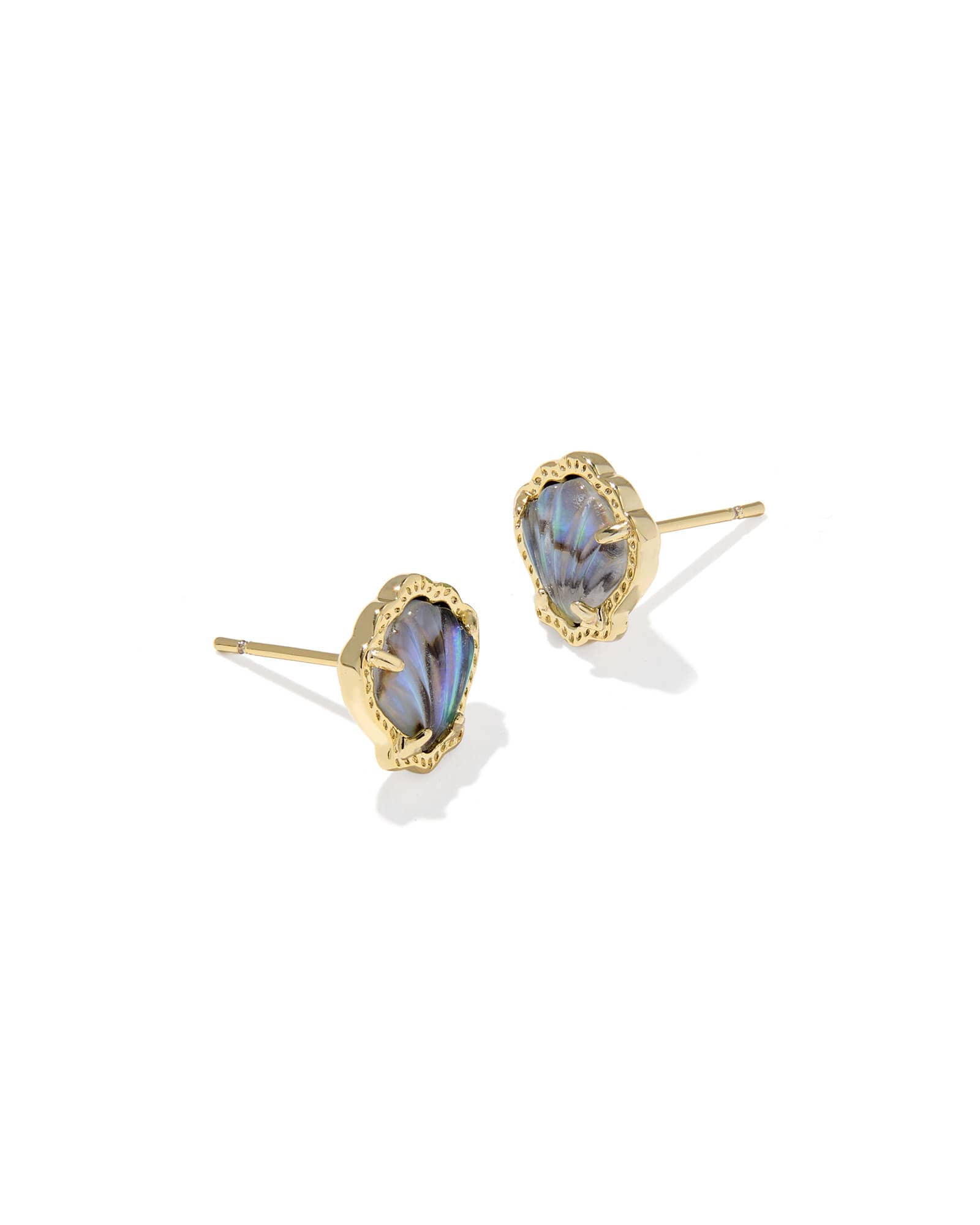 Kendra Scott Brynne Shell Gold Stud Earrings | Abalone