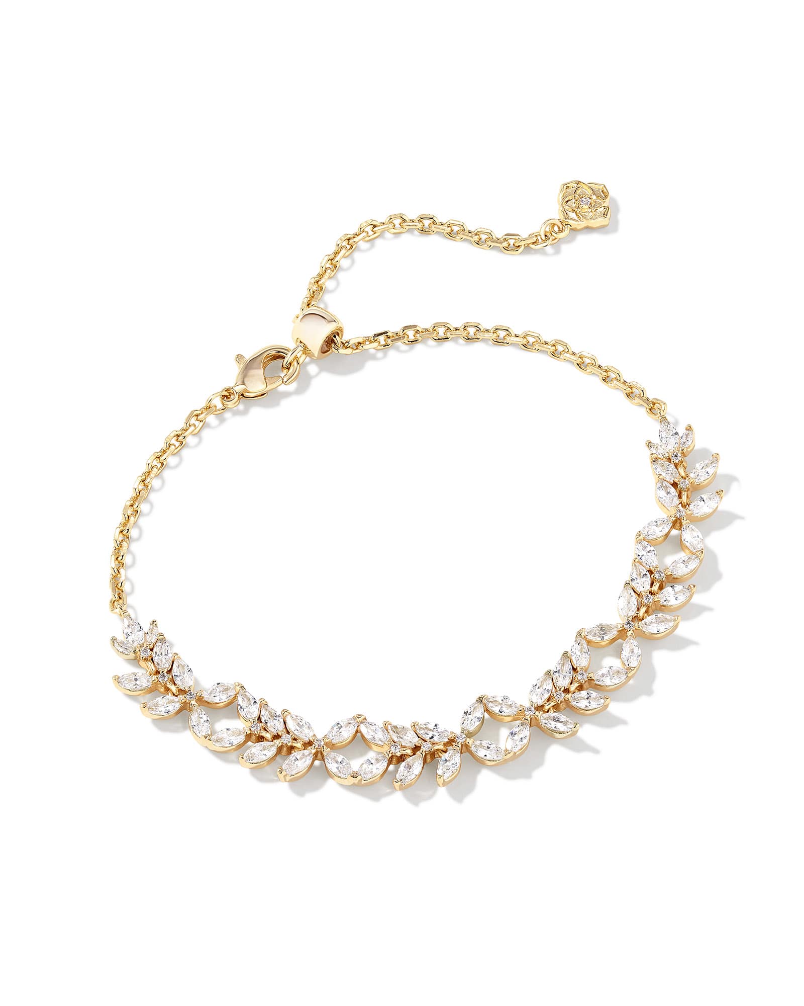 Kendra Scott Rosalie Gold Tennis Bracelet in White CZ | Crystal