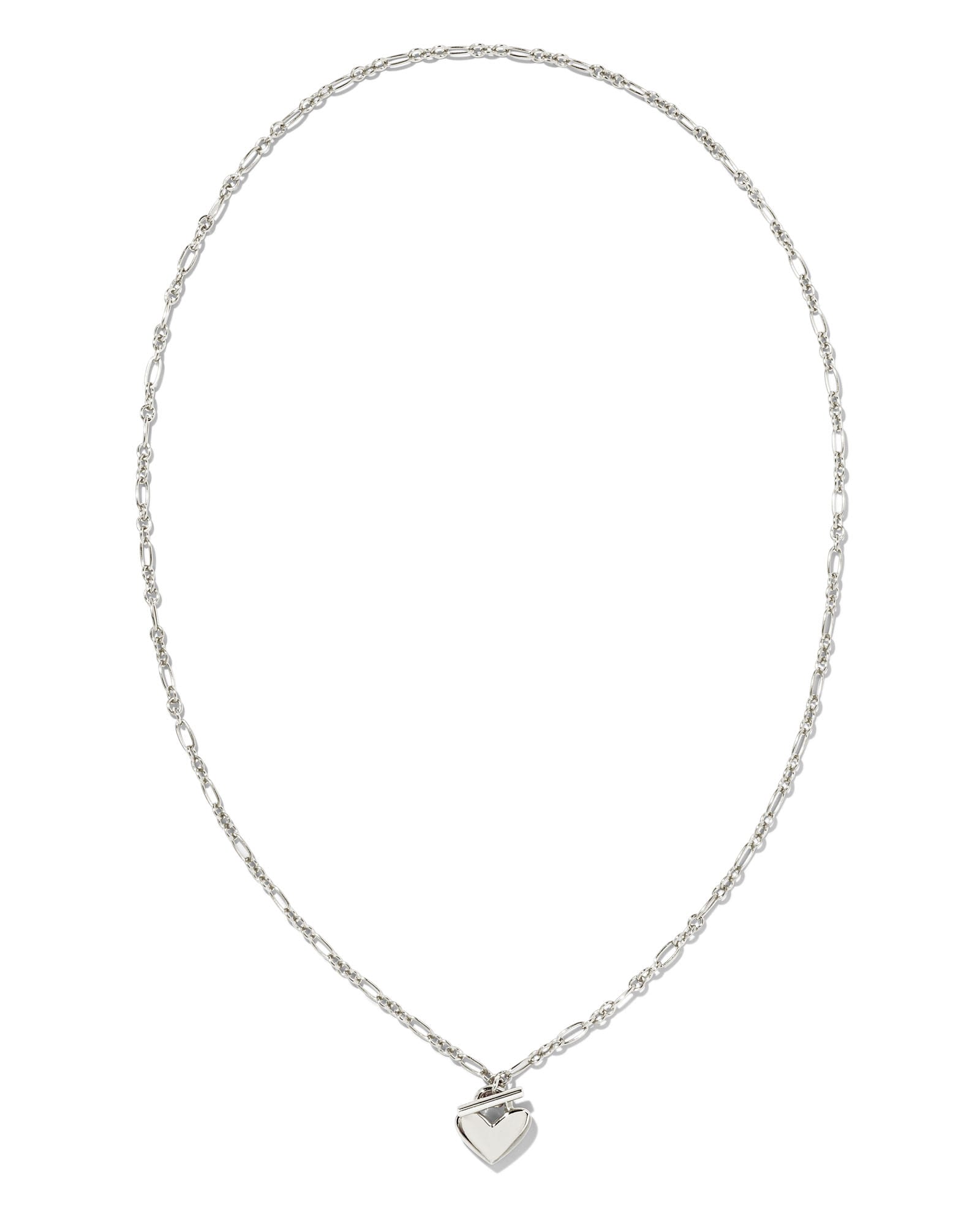 Kendra Scott Heart Padlock Pendant Necklace in Sterling Silver | Metal