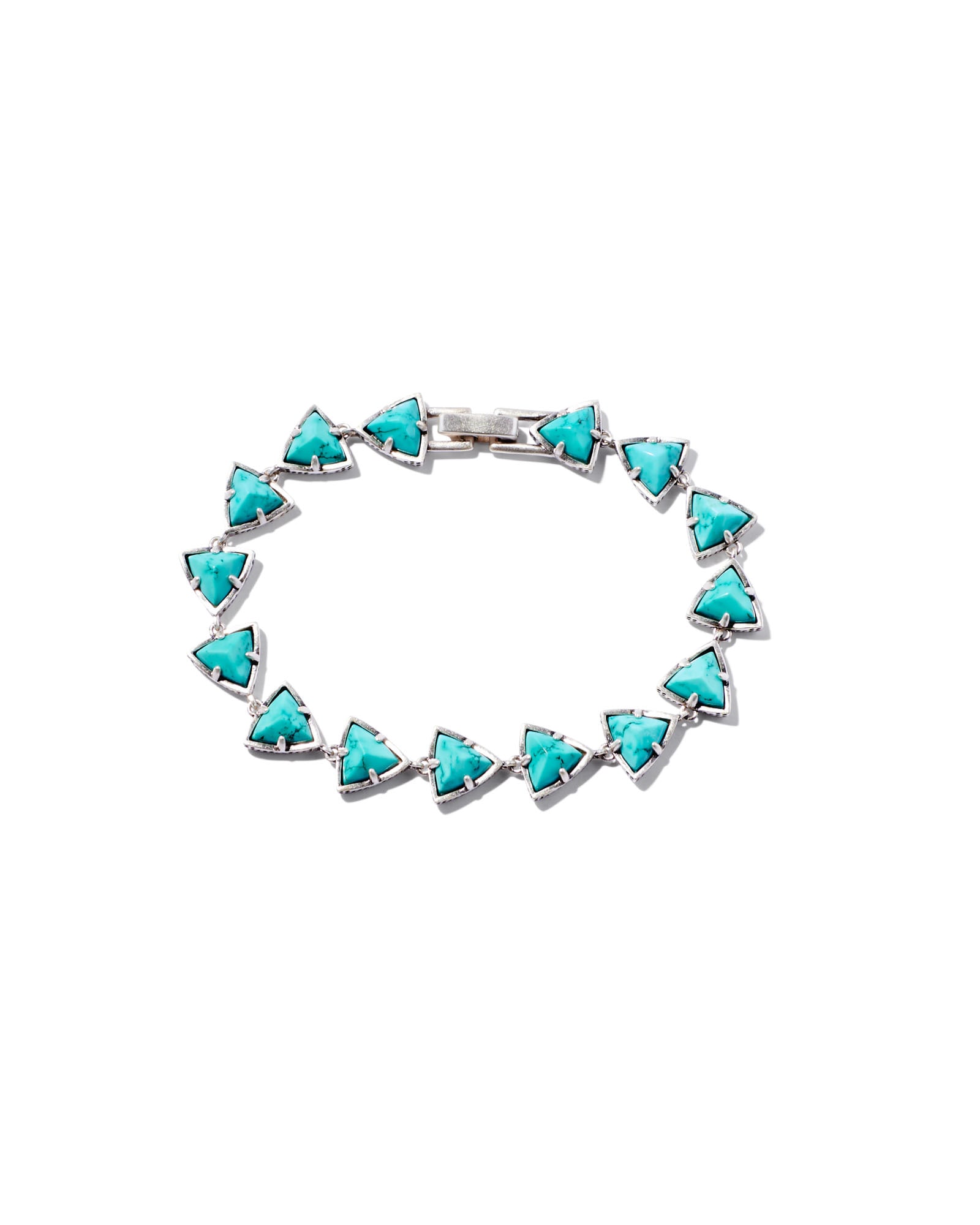 Kendra Scott Robby Vintage Silver Link and Chain Bracelet in Variegated Turquoise Magnesite | Variegated Magnesite/Metal