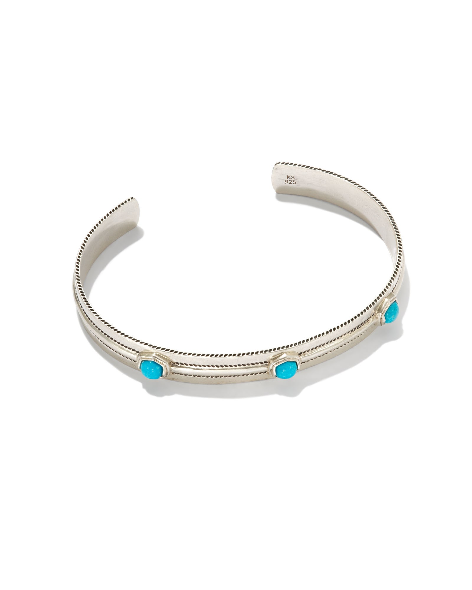 Kendra Scott Weston Oxidized Sterling Silver Cuff Bracelet in Turquoise | Metal