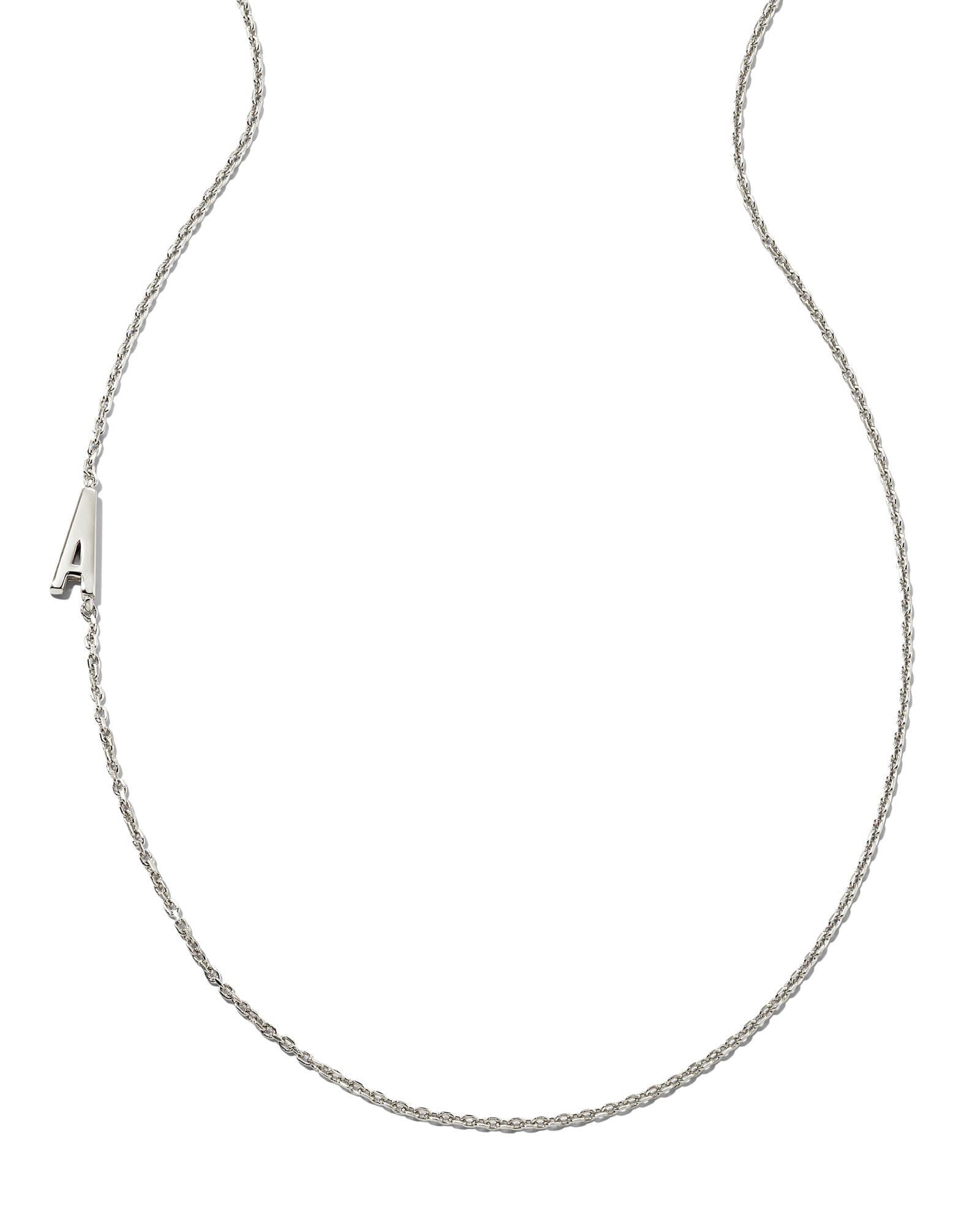 Kendra Scott Letter A Inline Initial Necklace in Sterling Silver | Metal