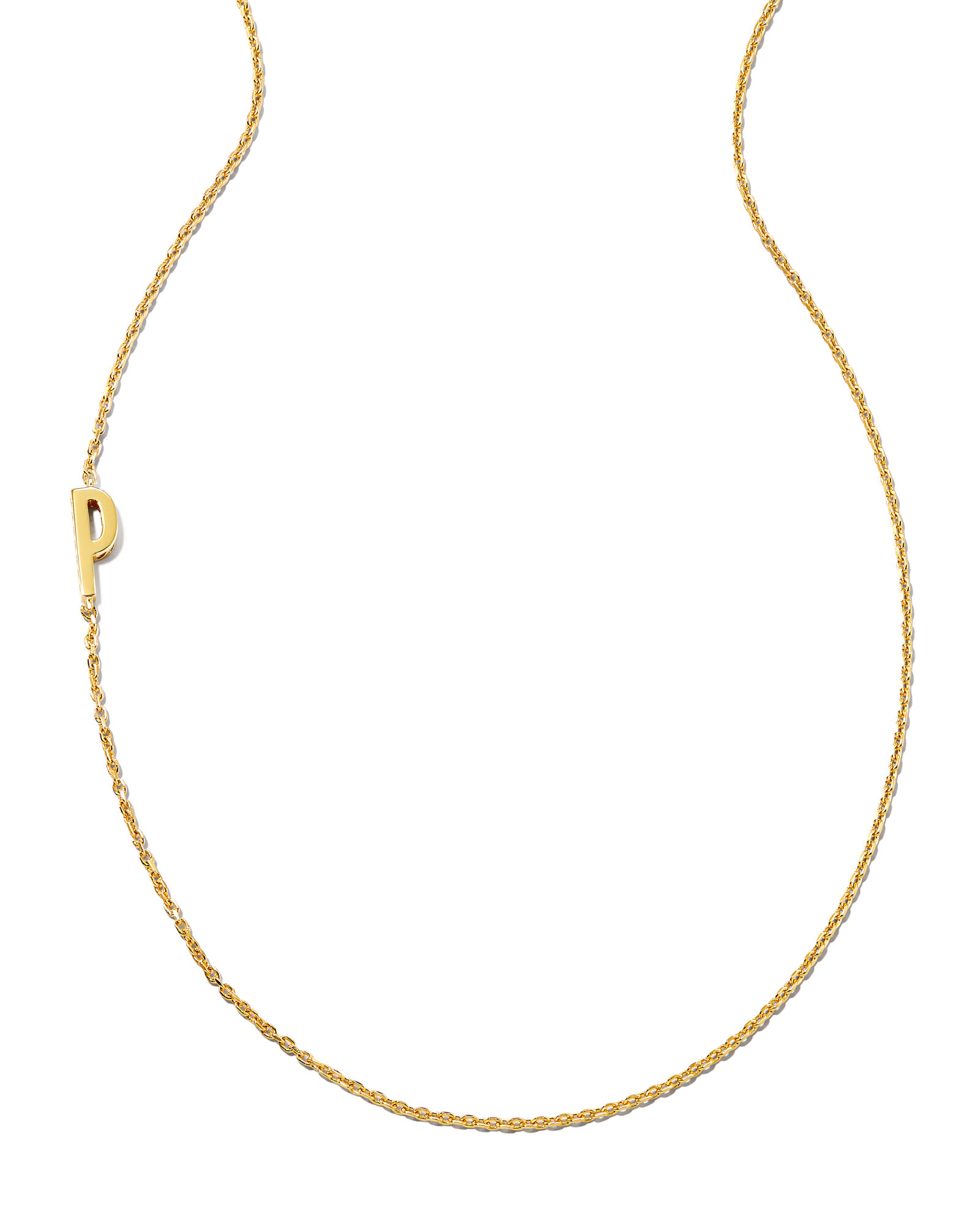 Kendra Scott Letter P Inline Initial Necklace in 18k Gold Vermeil | Metal