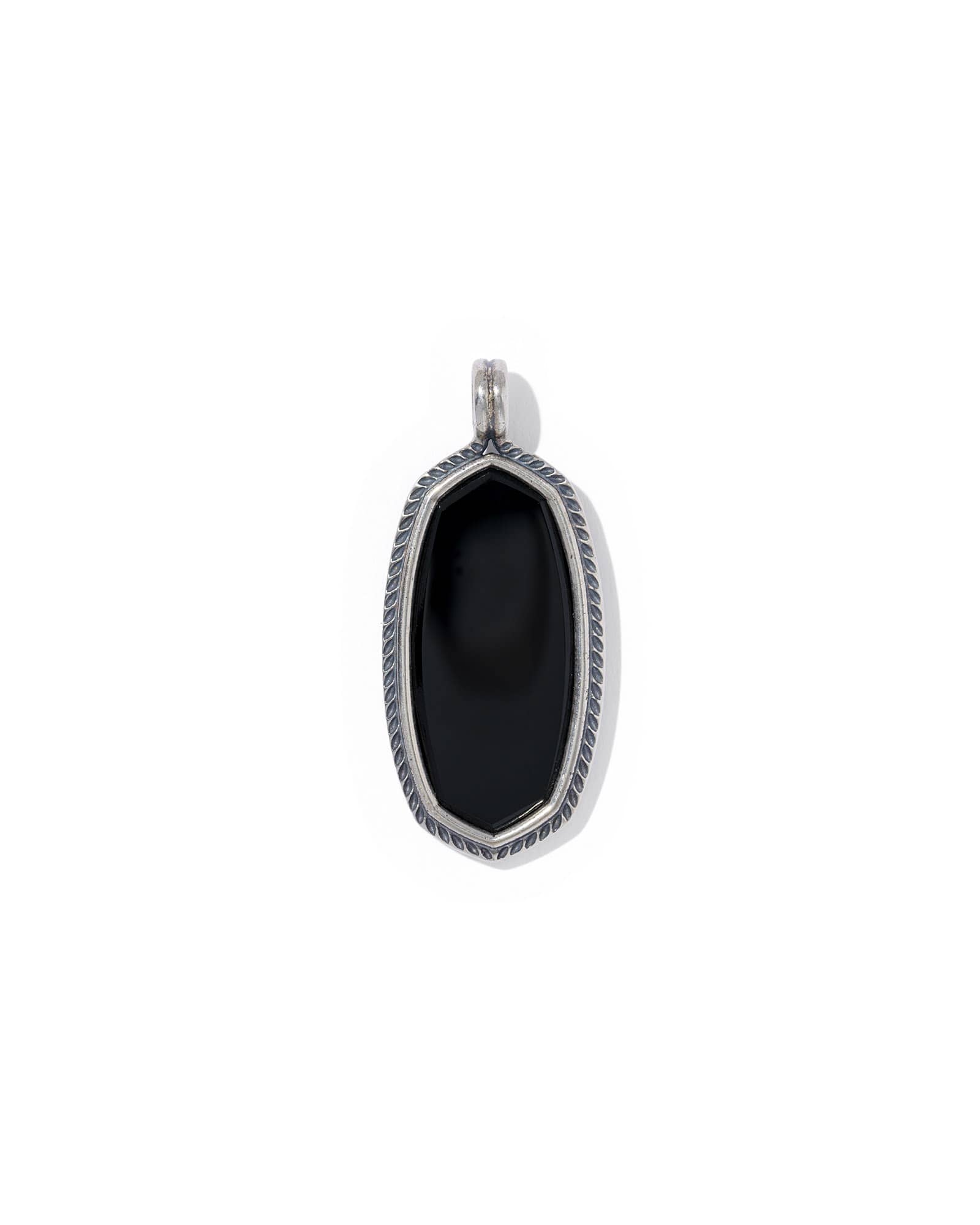 Kendra Scott Etch Frame Oxidized Sterling Silver Stone Charm | Onyx