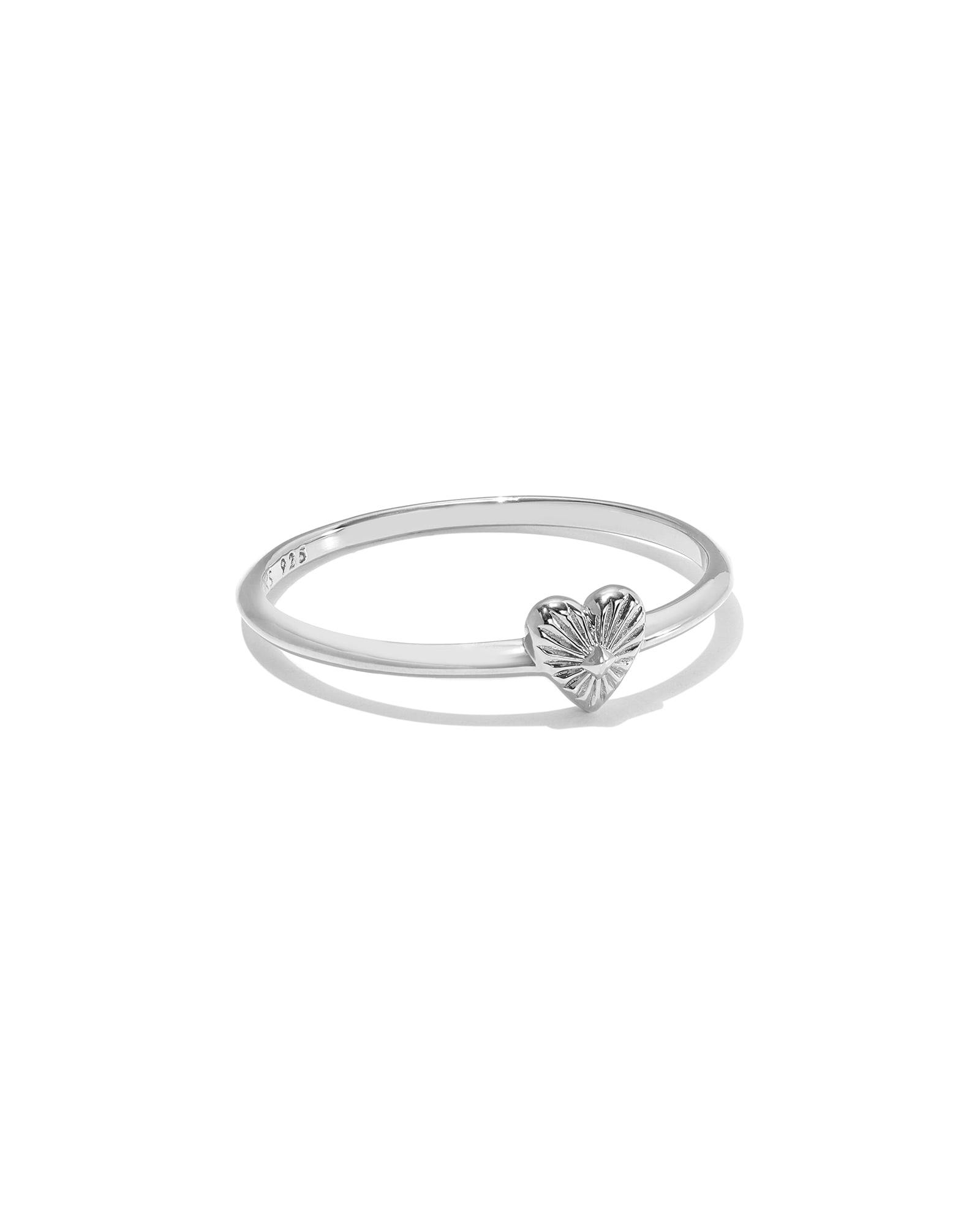 Kendra Scott Maia Heartburst Band Ring in Sterling Silver | Metal | Size 10