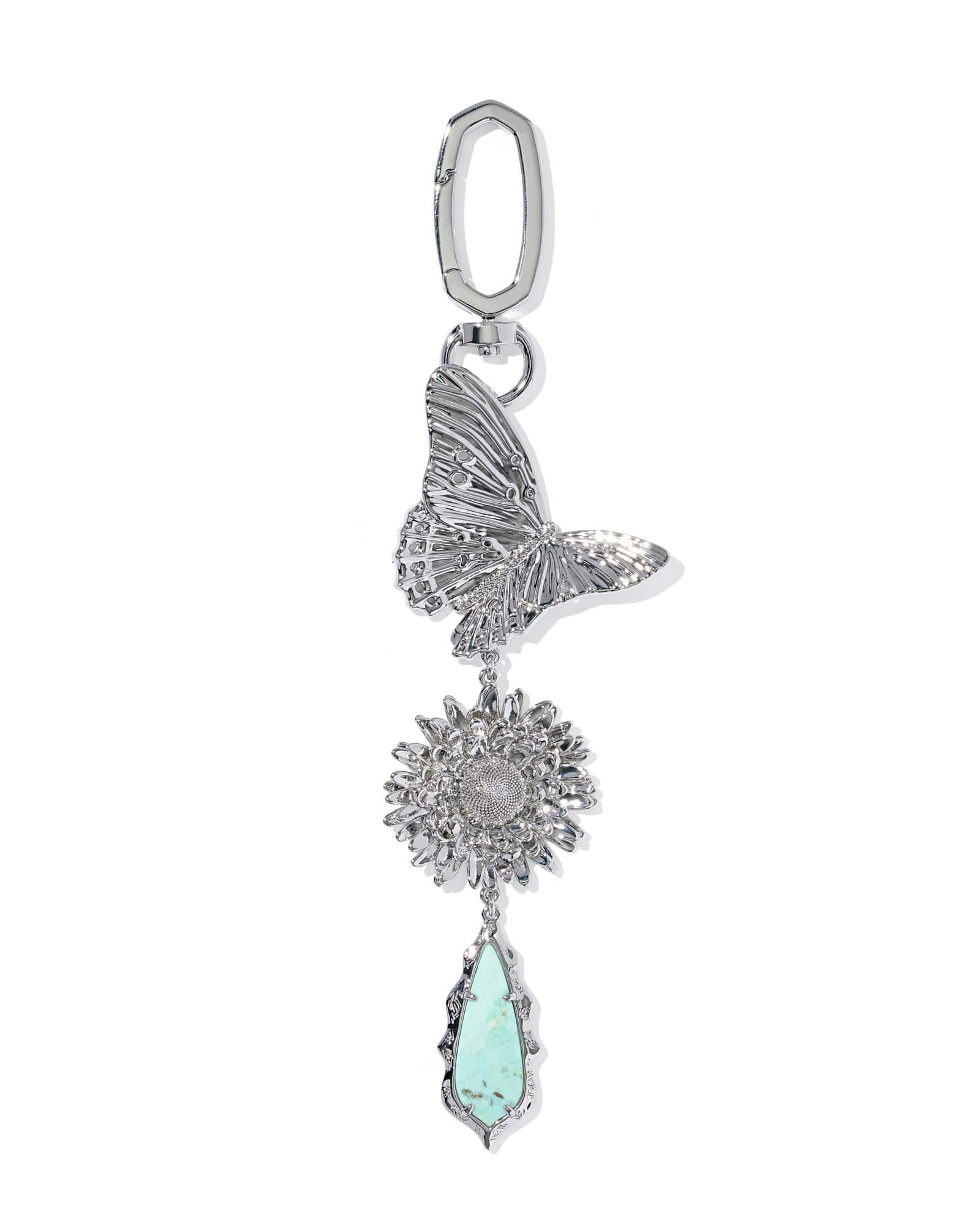 Kendra Scott Butterfly Silver Bag Charm | Chrysocolla