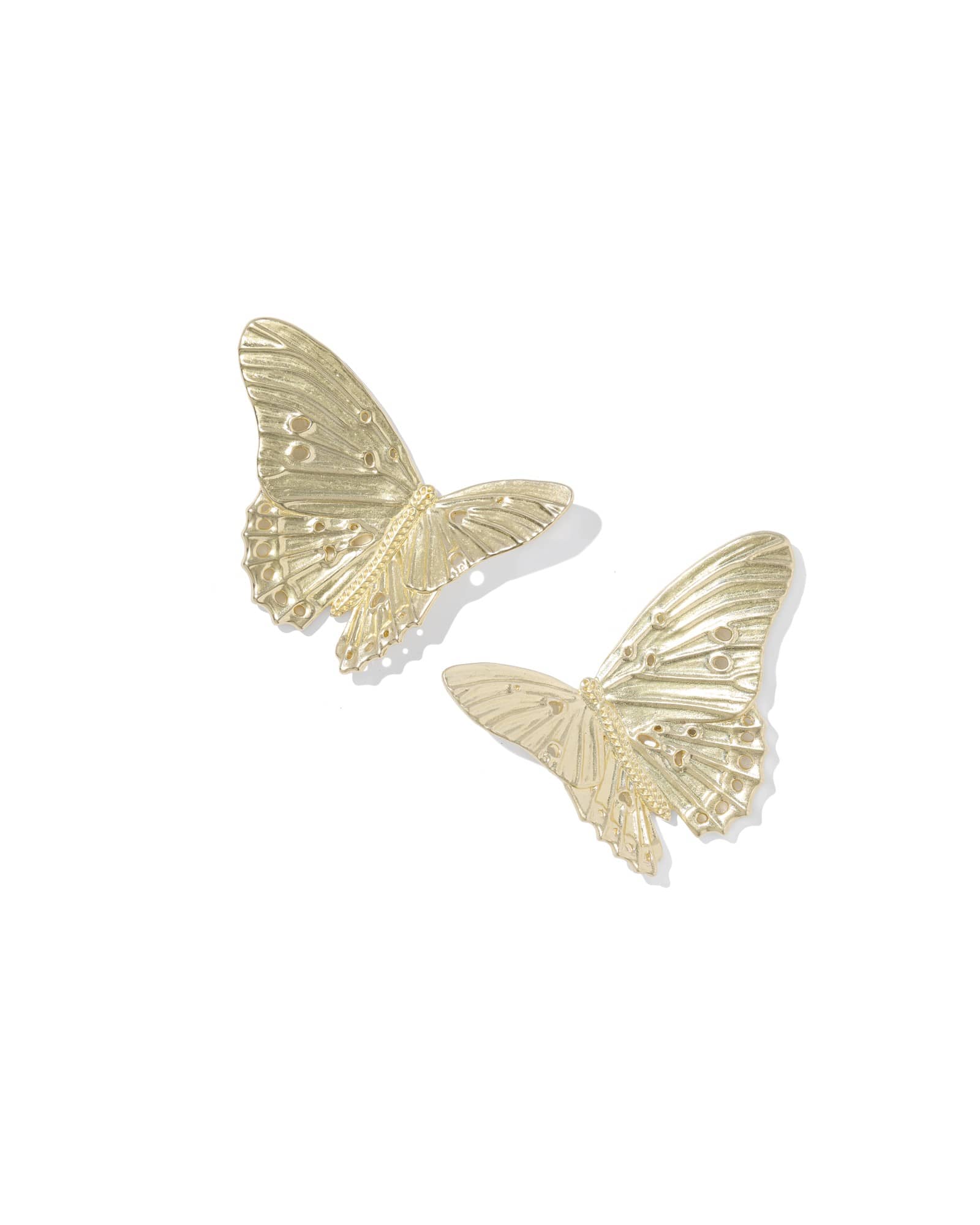 Kendra Scott Cailey Butterfly Gold Statement Stud Earrings | Metal