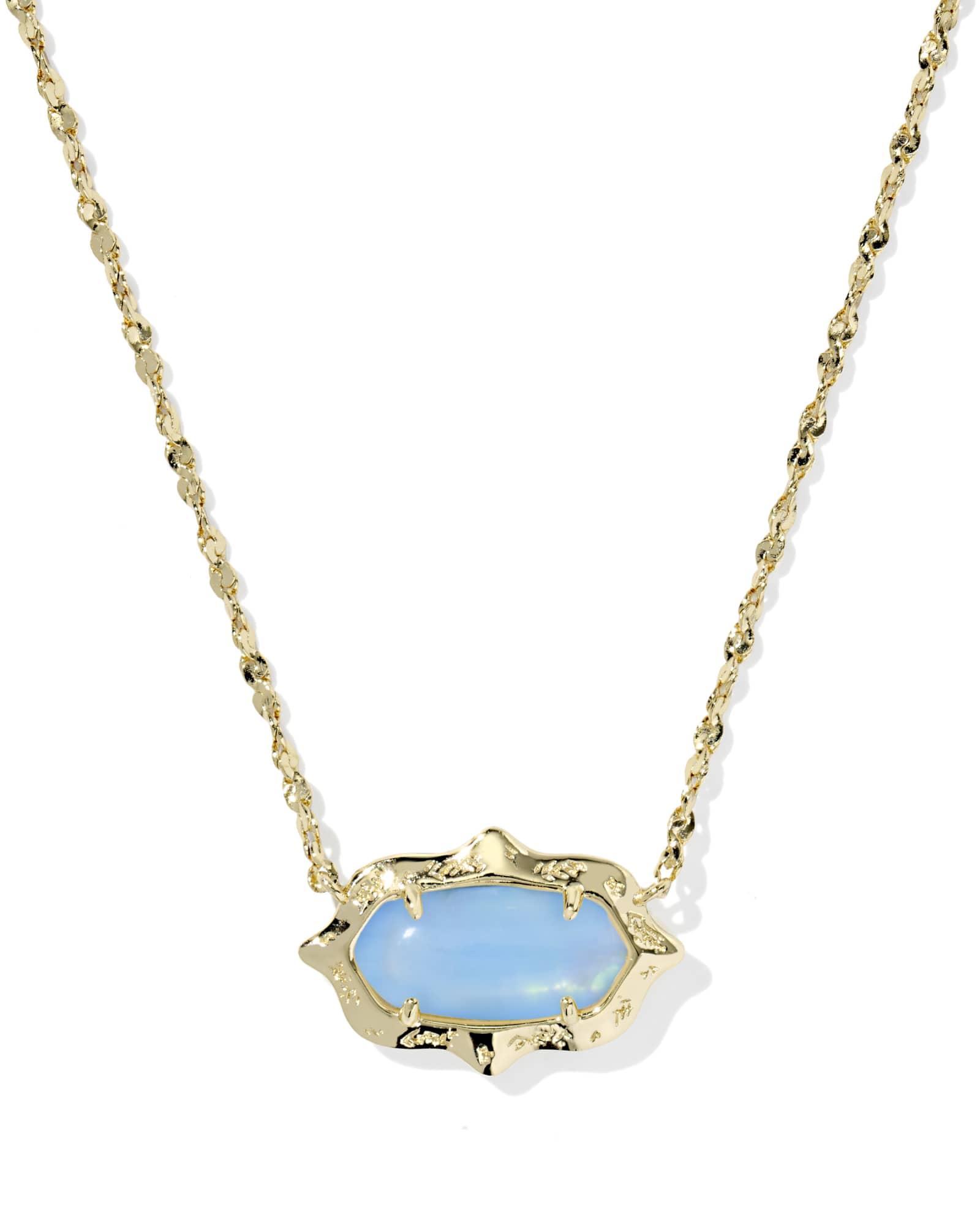 Kendra Scott Elisa Scallop Frame Gold Short Pendant Necklace | Iridescent Abalone