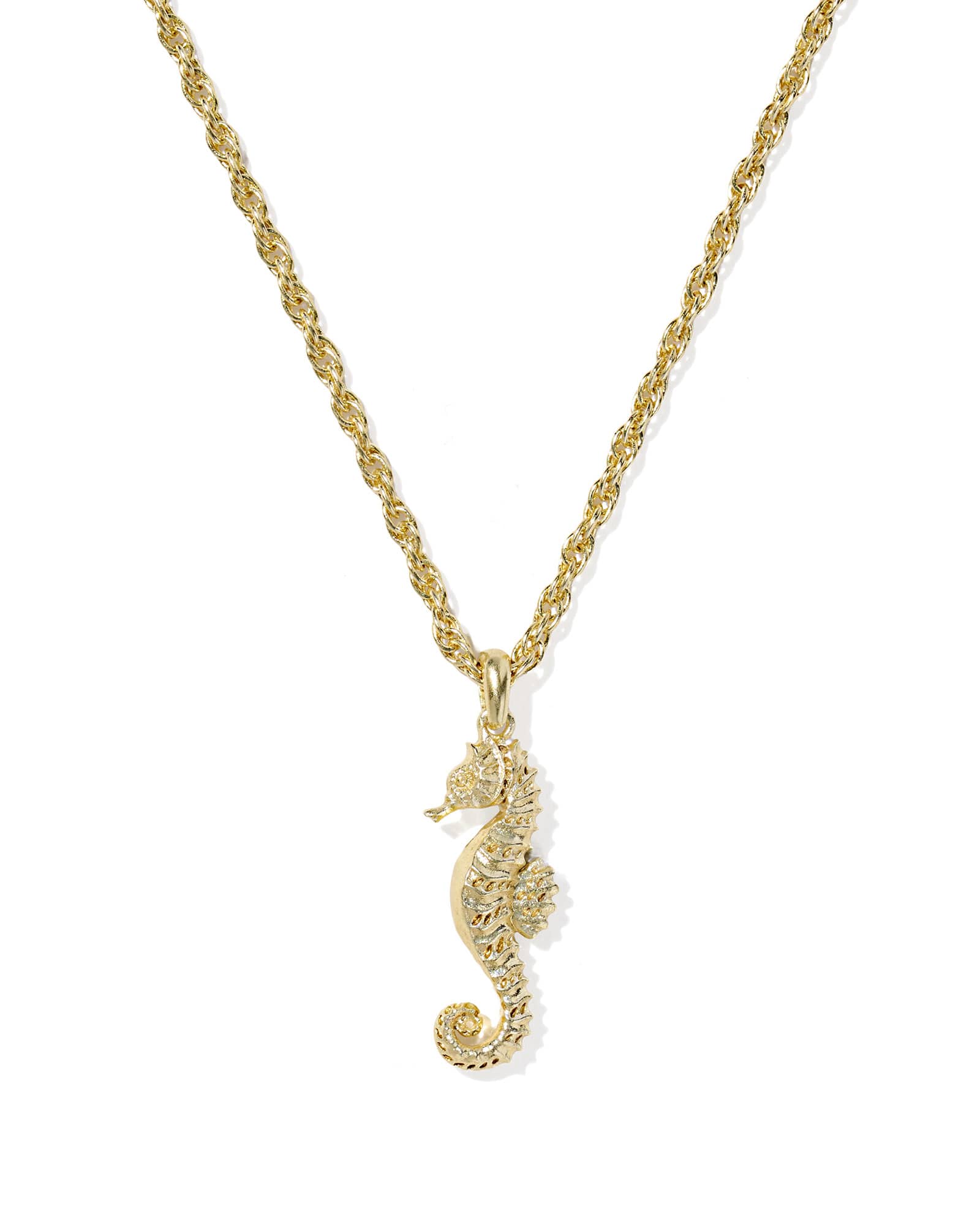 Kendra Scott Seahorse Gold Short Pendant Necklace | Metal