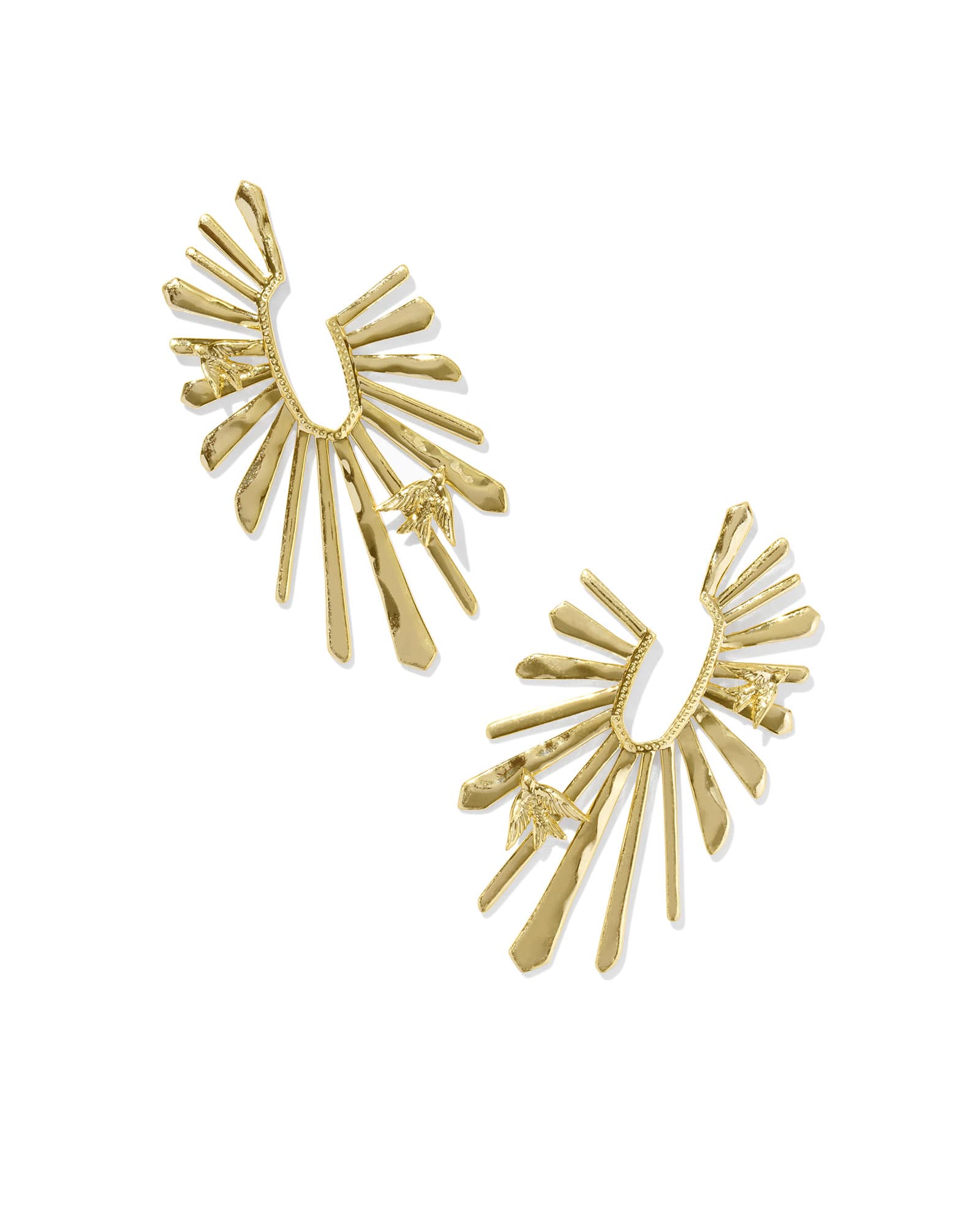 Kendra Scott Melody Bird Gold Hoop Earrings | Metal