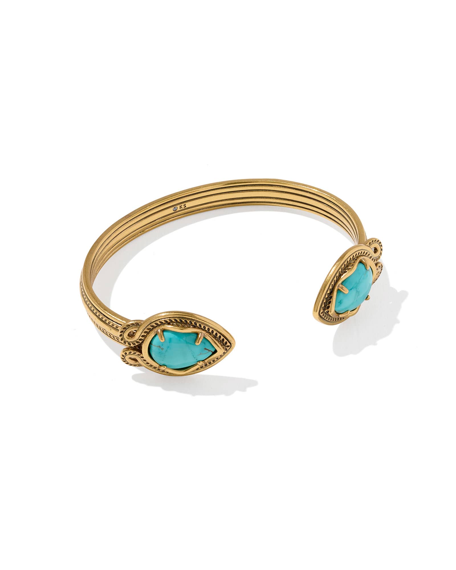 Kendra Scott Tedi Vintage Gold Cuff Bracelet | Variegated Magnesite