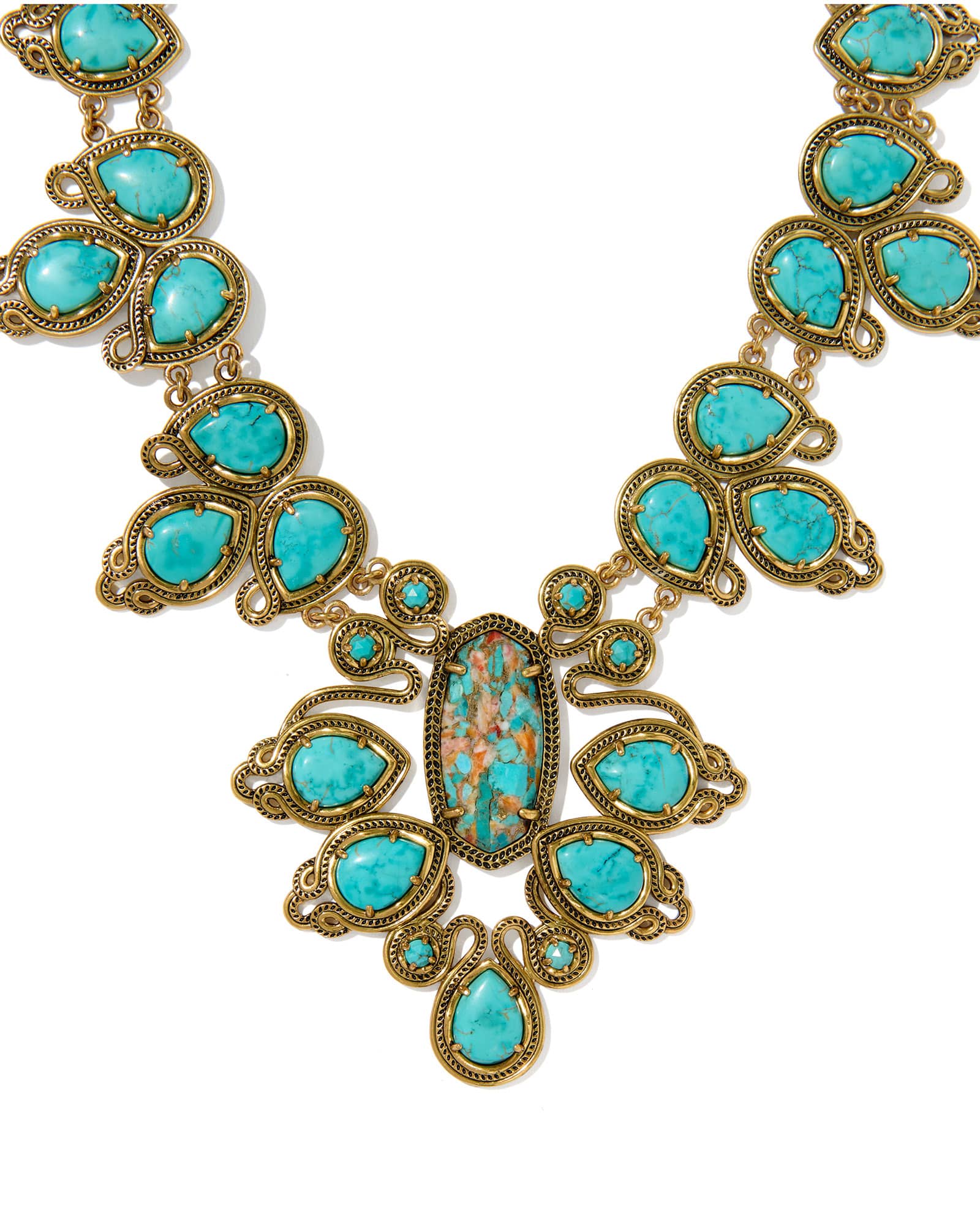 Kendra Scott Tedi Vintage Gold Statement Necklace | Variegated Magnesite