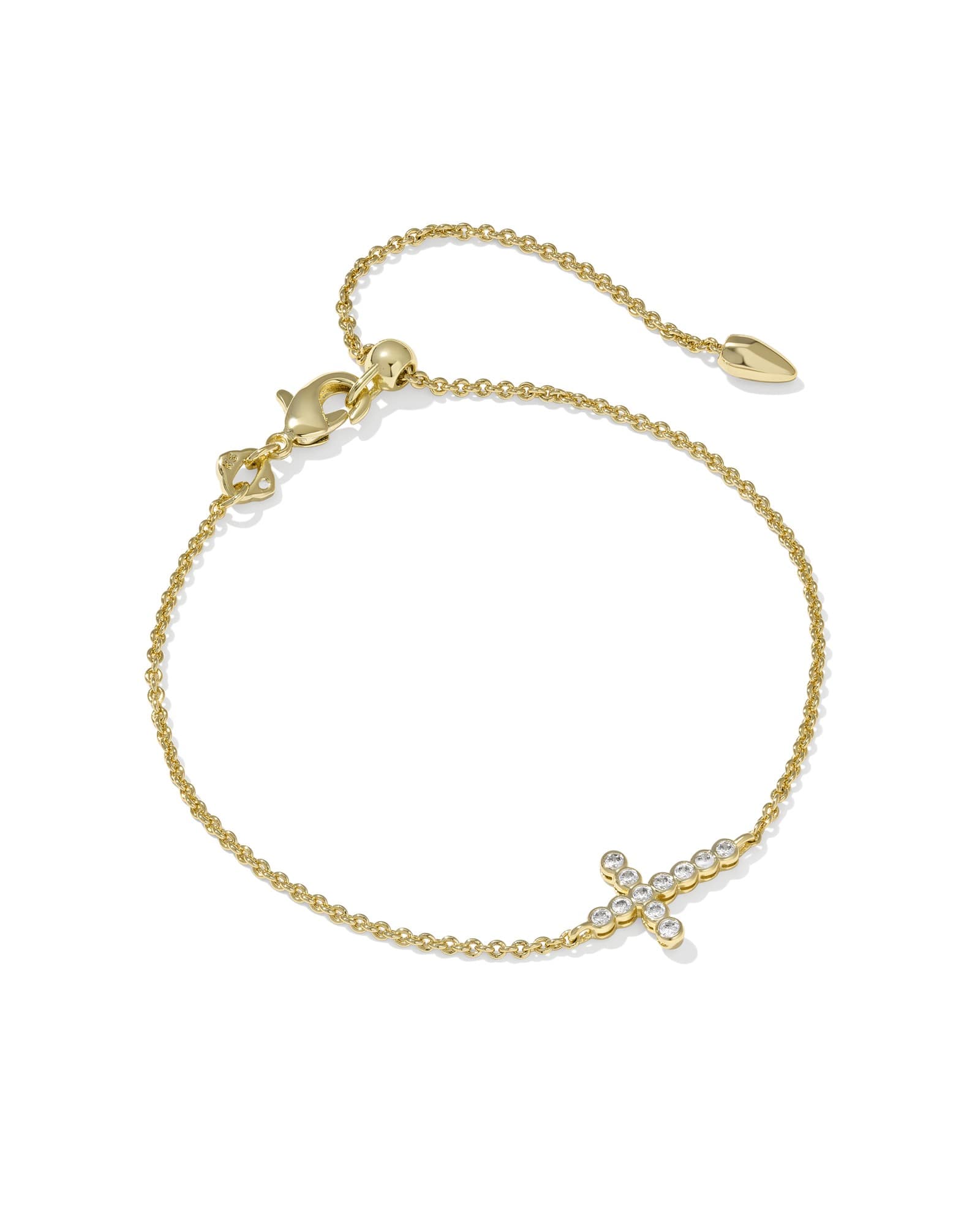 Kendra Scott Cross Gold Crystal Delicate Chain Bracelet | Cubic Zirconia