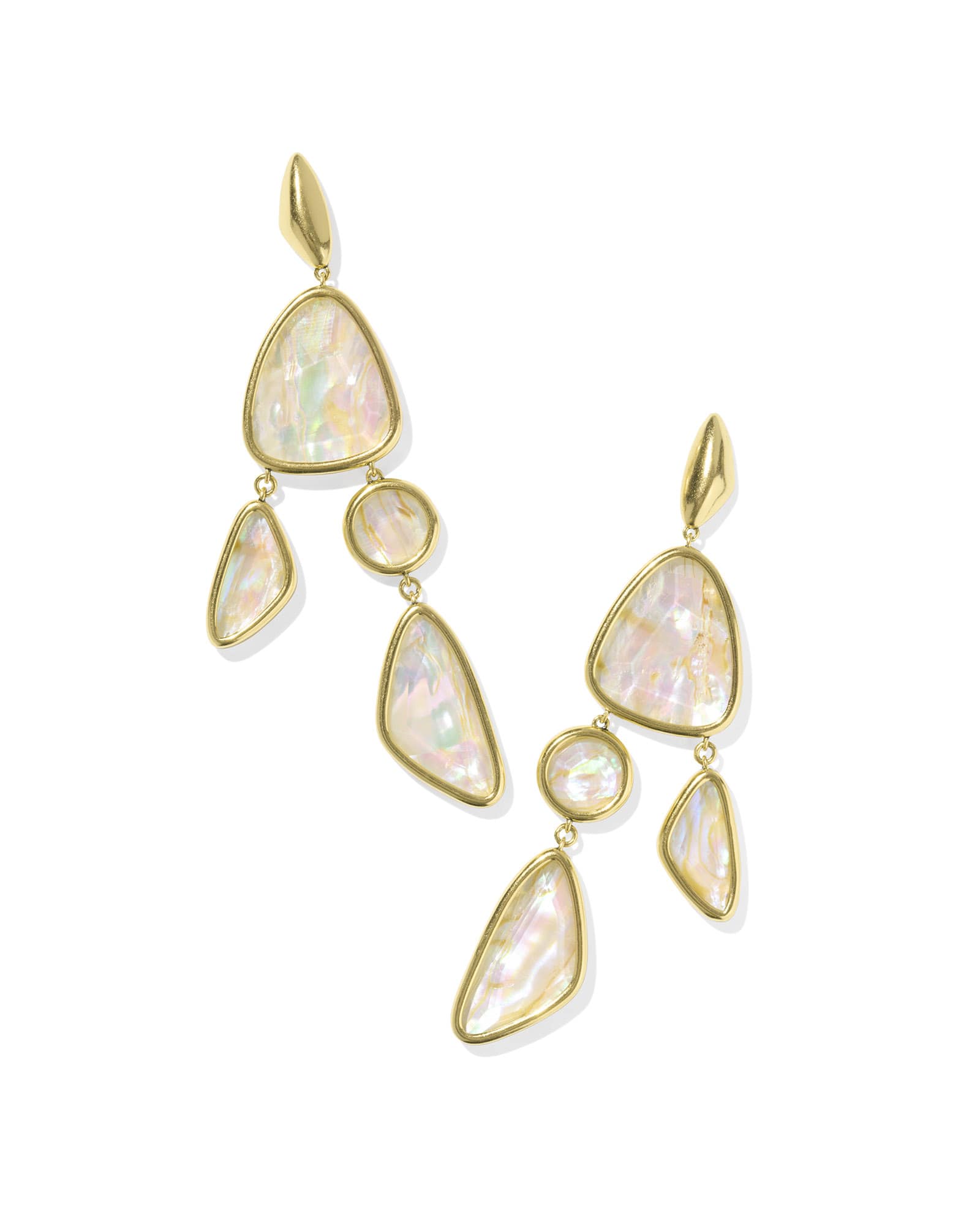 Kendra Scott Margot Vintage Gold Statement Earrings | Abalone