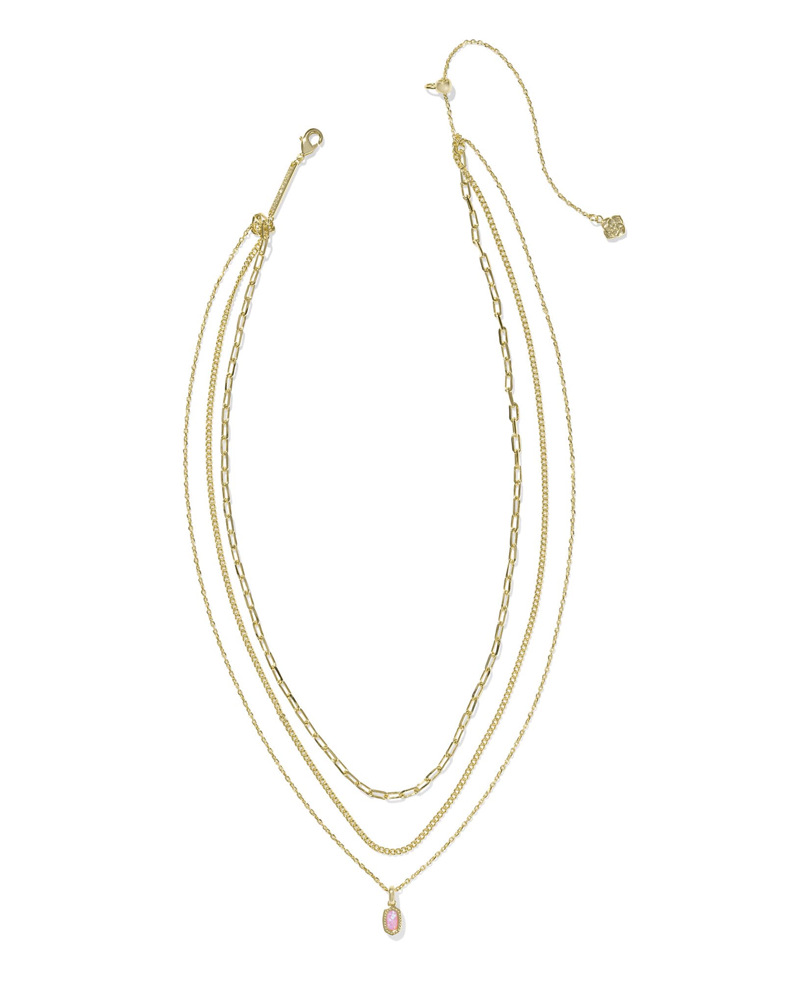 Kendra-Scott-Mini-Elisa-Triple-Strand-Necklace-Gold-Carnation-Pink-Kyocera-Opal-01
