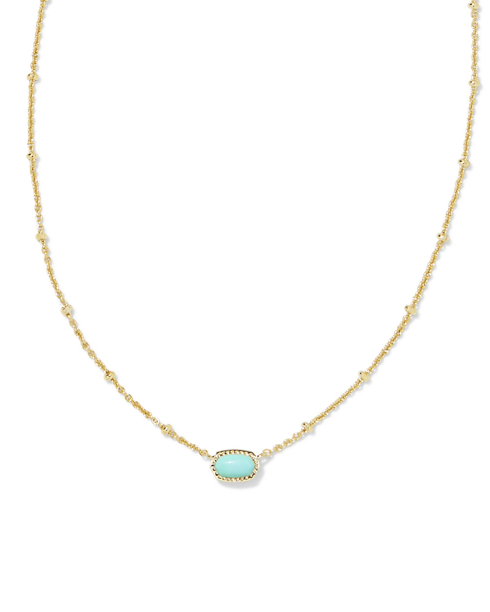 Kendra Scott Mini Elisa Gold Satellite Short Pendant Necklace in Mint | Magnesite