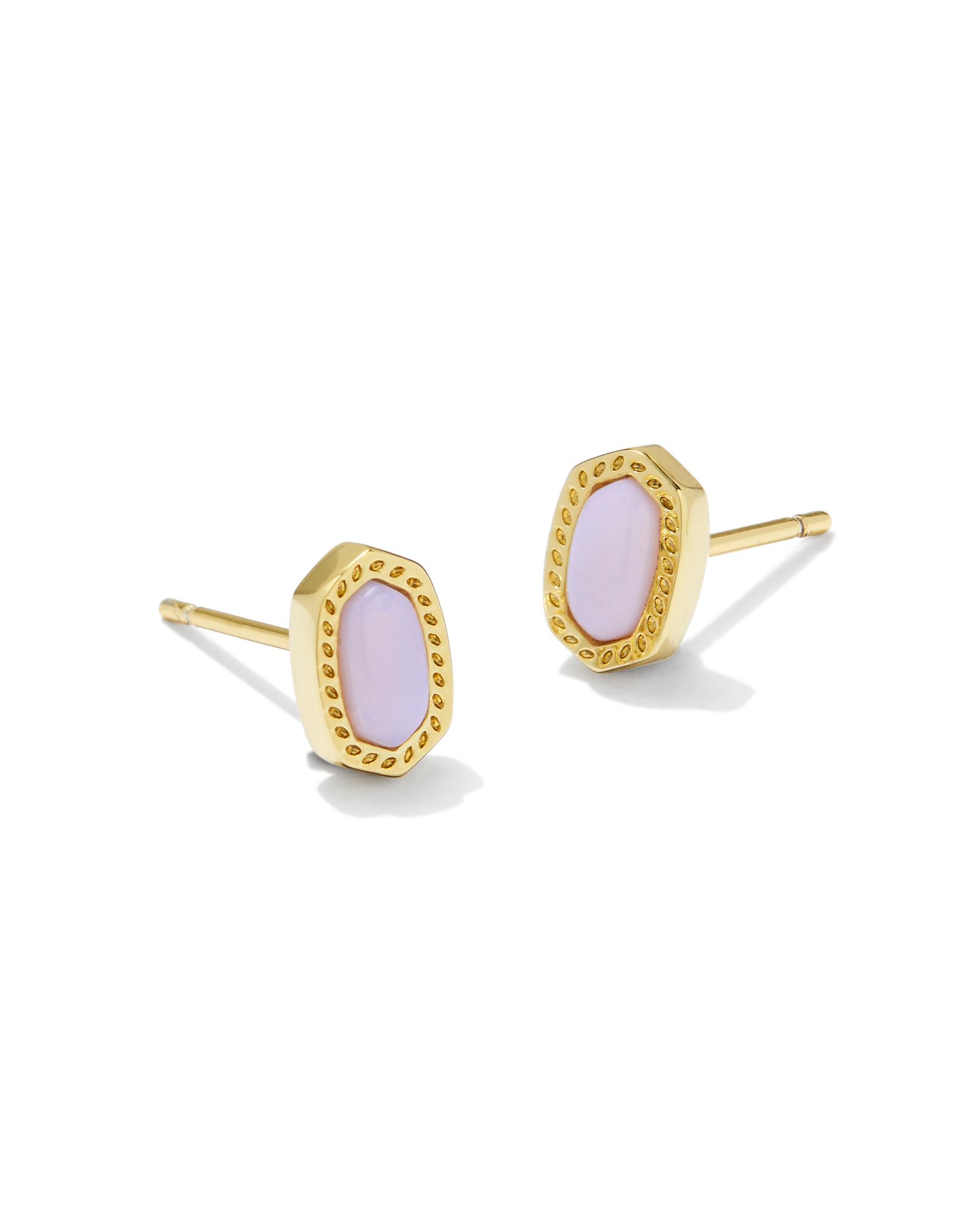 Kendra Scott Mini Ellie Gold Stud Earrings in Pink Opalite Crystal | Mixed Stones