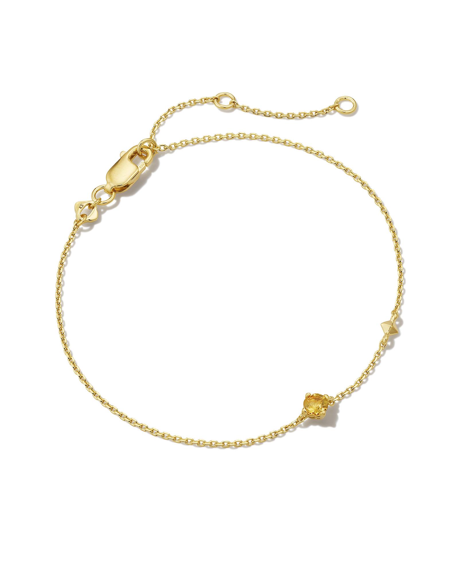 Kendra Scott Maisie 18k Gold Vermeil Delicate Chain Bracelet in Orange | Citrine