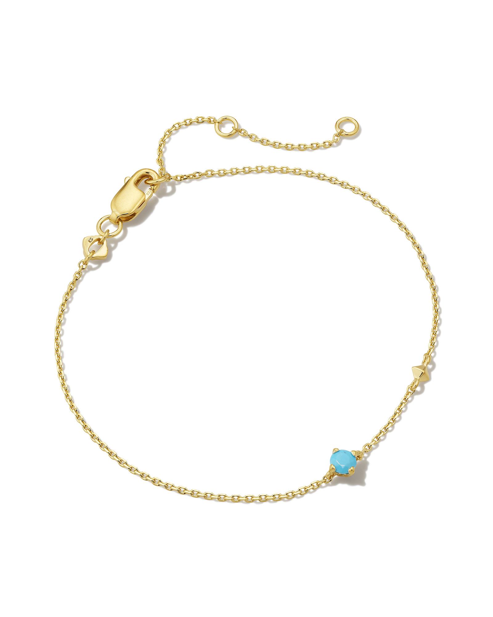 Kendra Scott Maisie 18k Gold Vermeil Delicate Chain Bracelet in | Turquoise