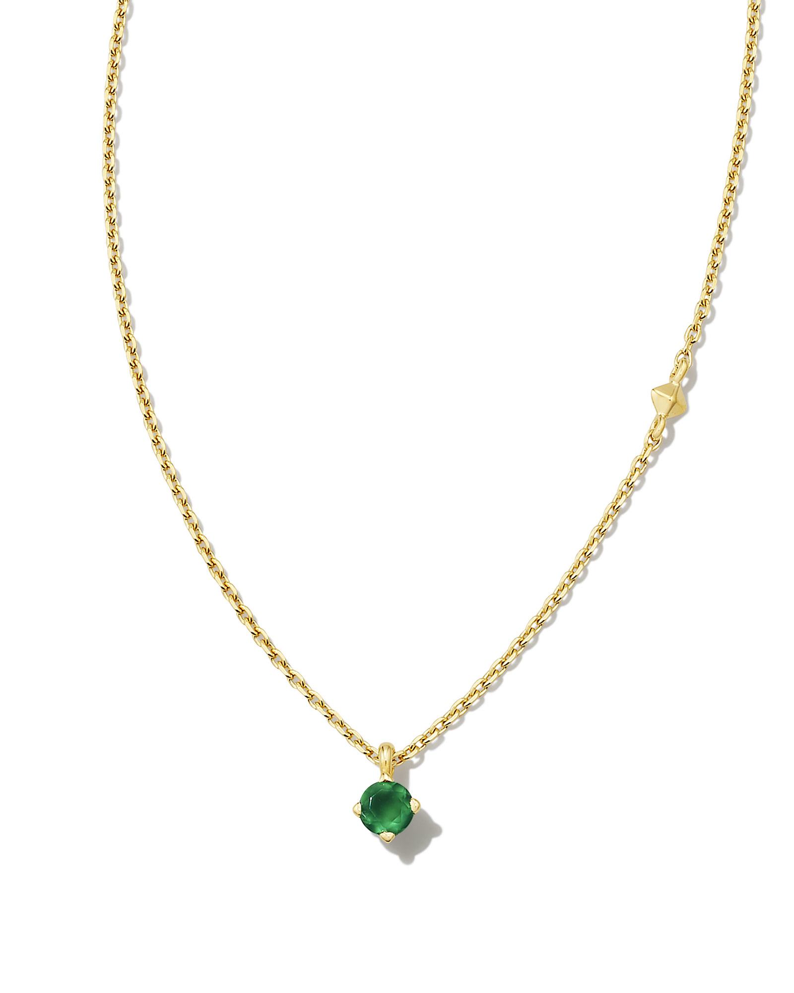 Kendra Scott Maisie 18k Gold Vermeil Pendant Necklace in Green | Onyx