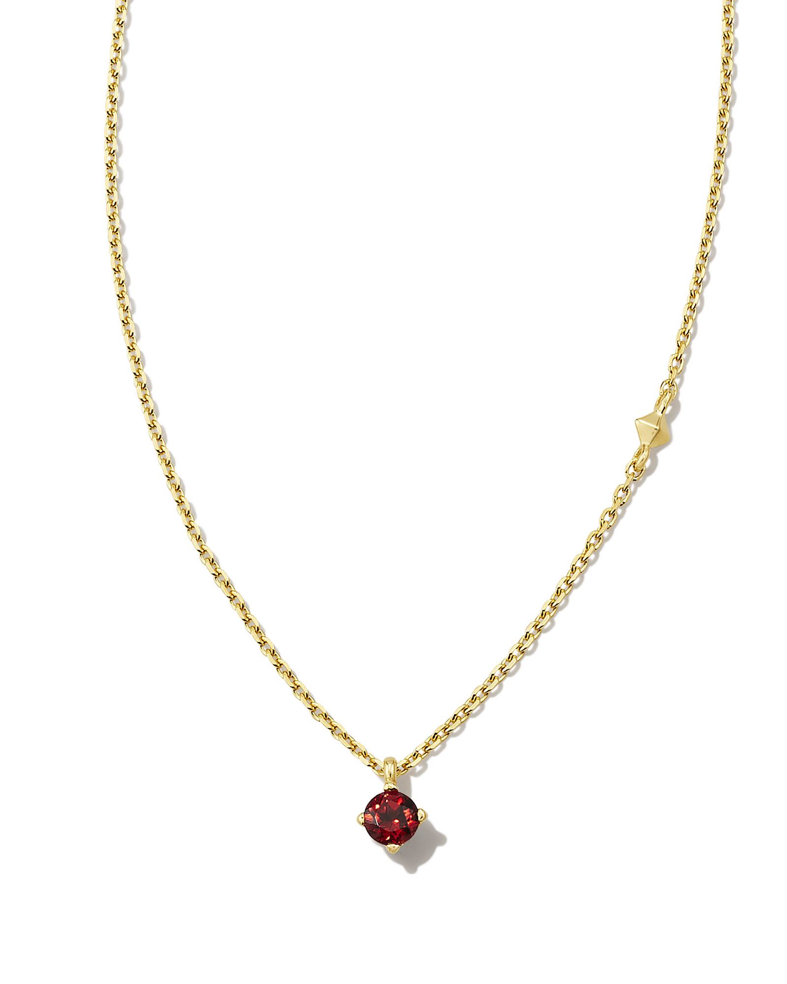 Kendra Scott Maisie 18k Gold Vermeil Pendant Necklace in Red | Garnet