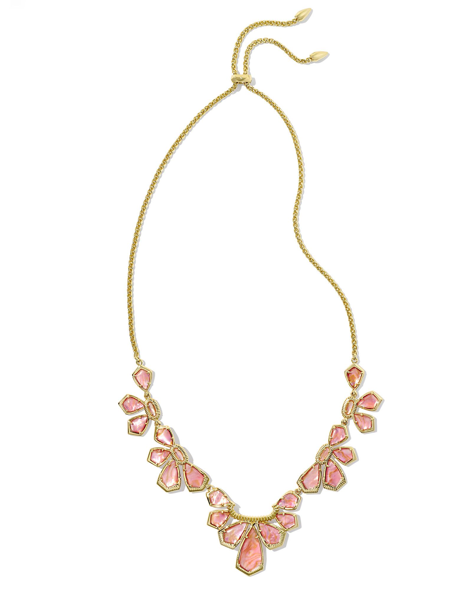 Kendra Scott Layne Gold Statement Necklace in Light Pink Iridescent | Abalone