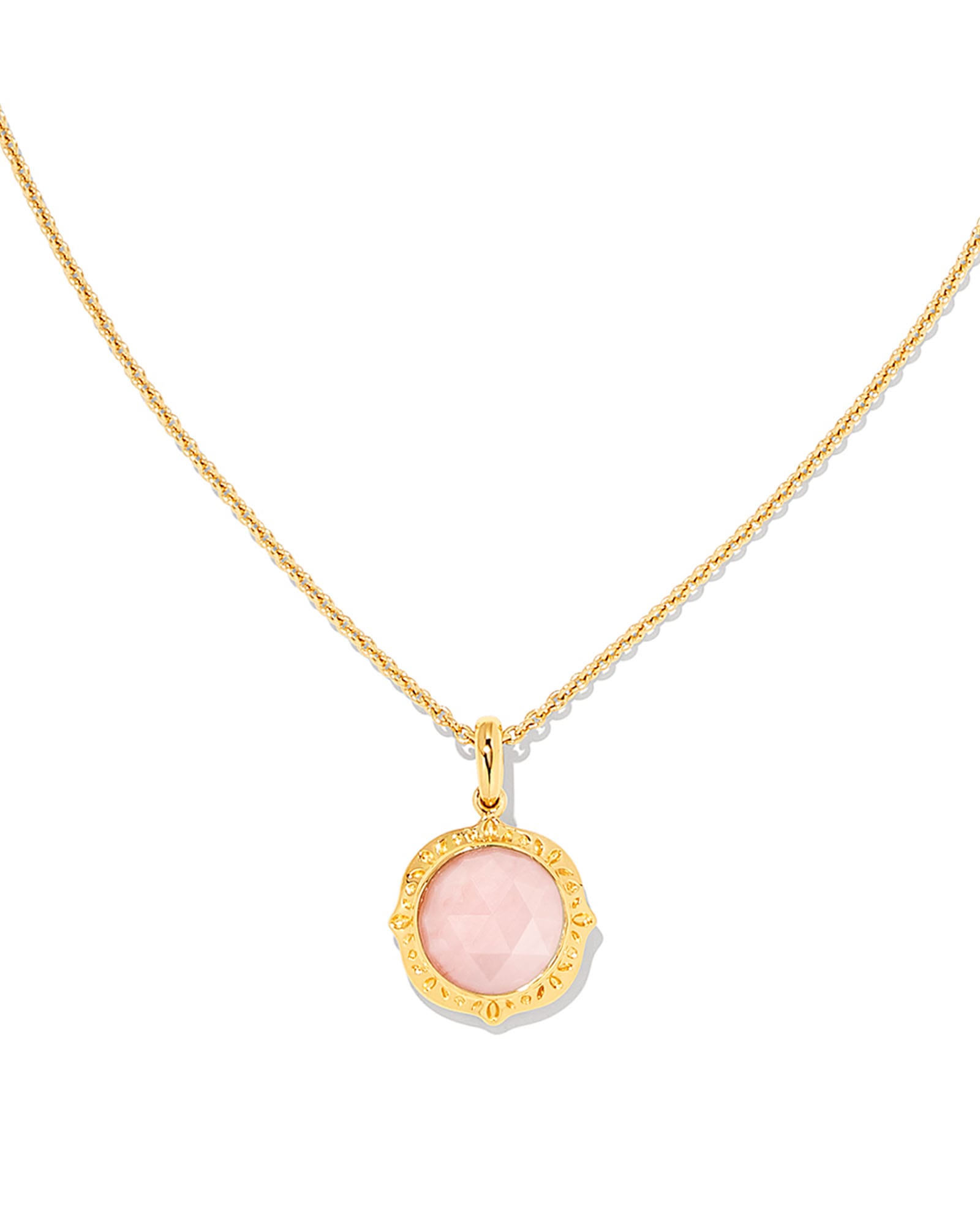 Kendra Scott Sage 18k Gold Vermeil Pendant Necklace in Pink Opal | Pink Opal Grade A
