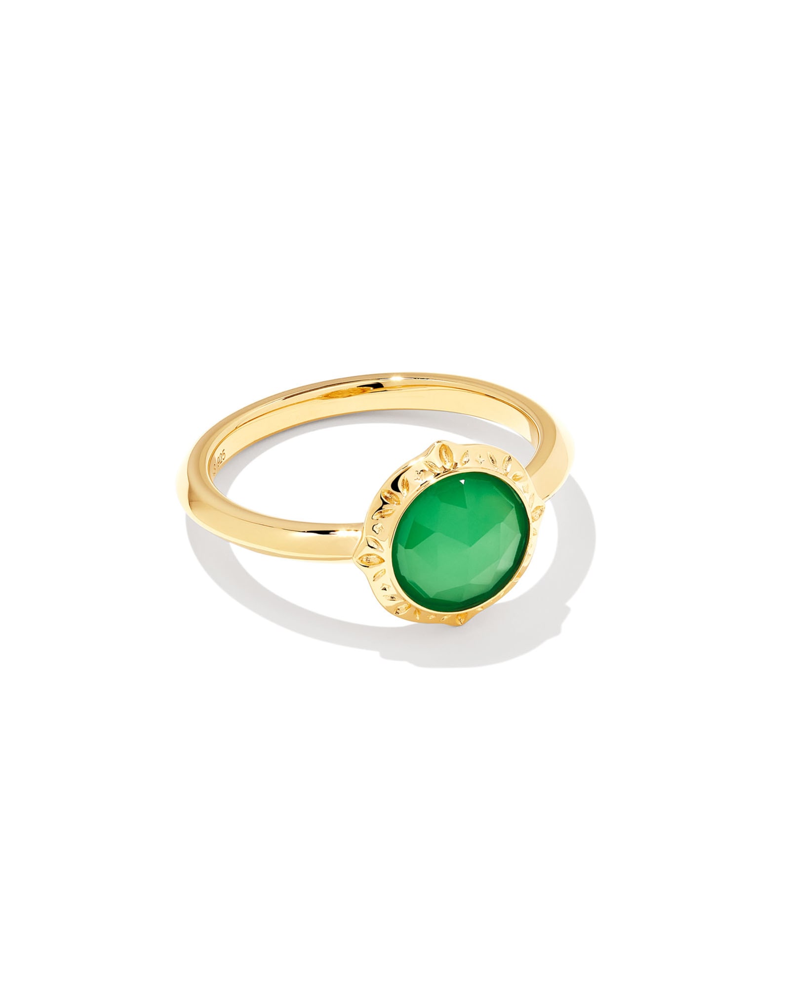 Kendra Scott Sage 18k Gold Vermeil Statement Ring in | Chrysoprase | Size 8