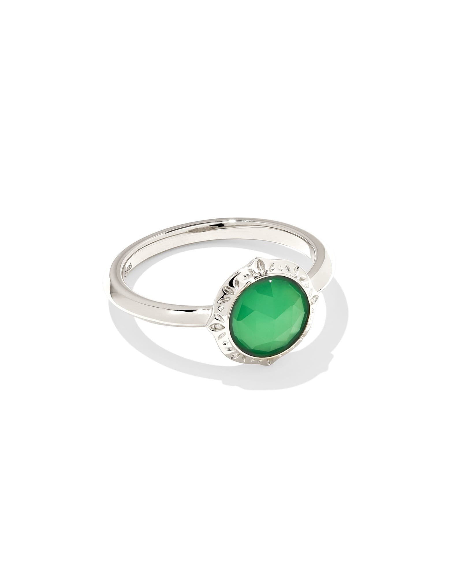 Kendra Scott Sage Sterling Silver Statement Ring in | Chrysoprase | Size 9