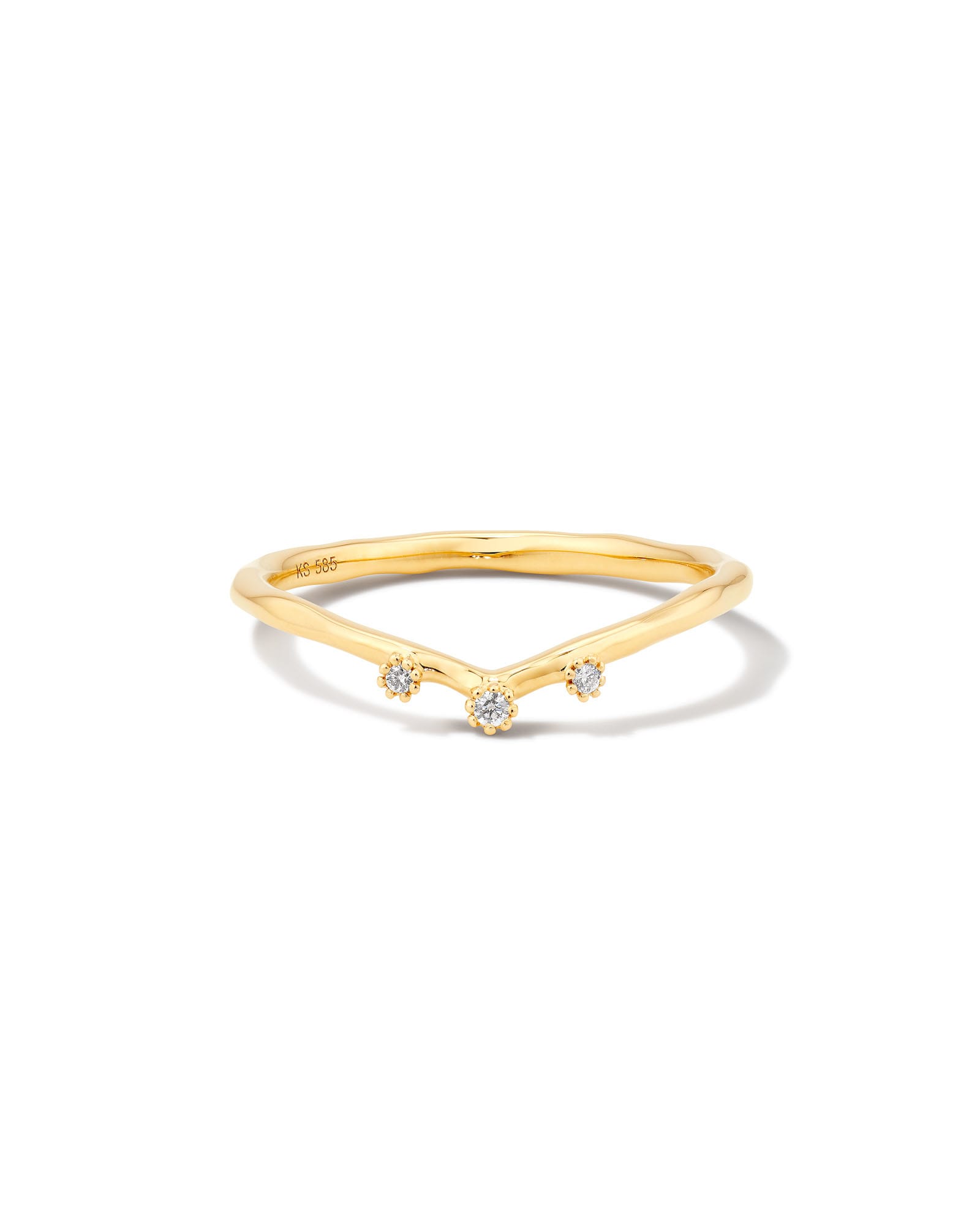 Kendra Scott Noelle 14k Yellow Gold Band Ring in White Diamond | Diamonds