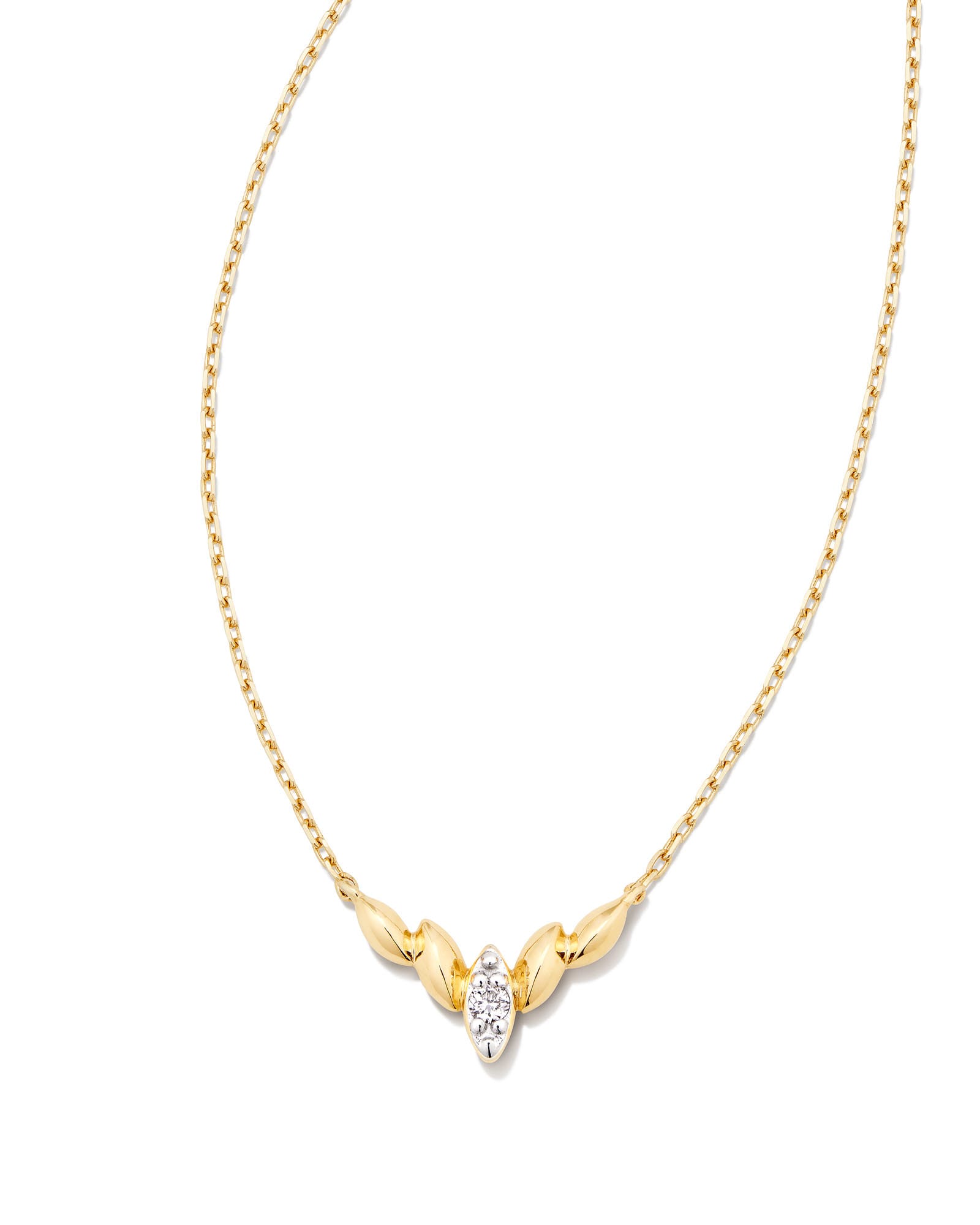 Kendra Scott Tyler 14k Yellow Gold Pendant Necklace in White Diamond | Diamonds