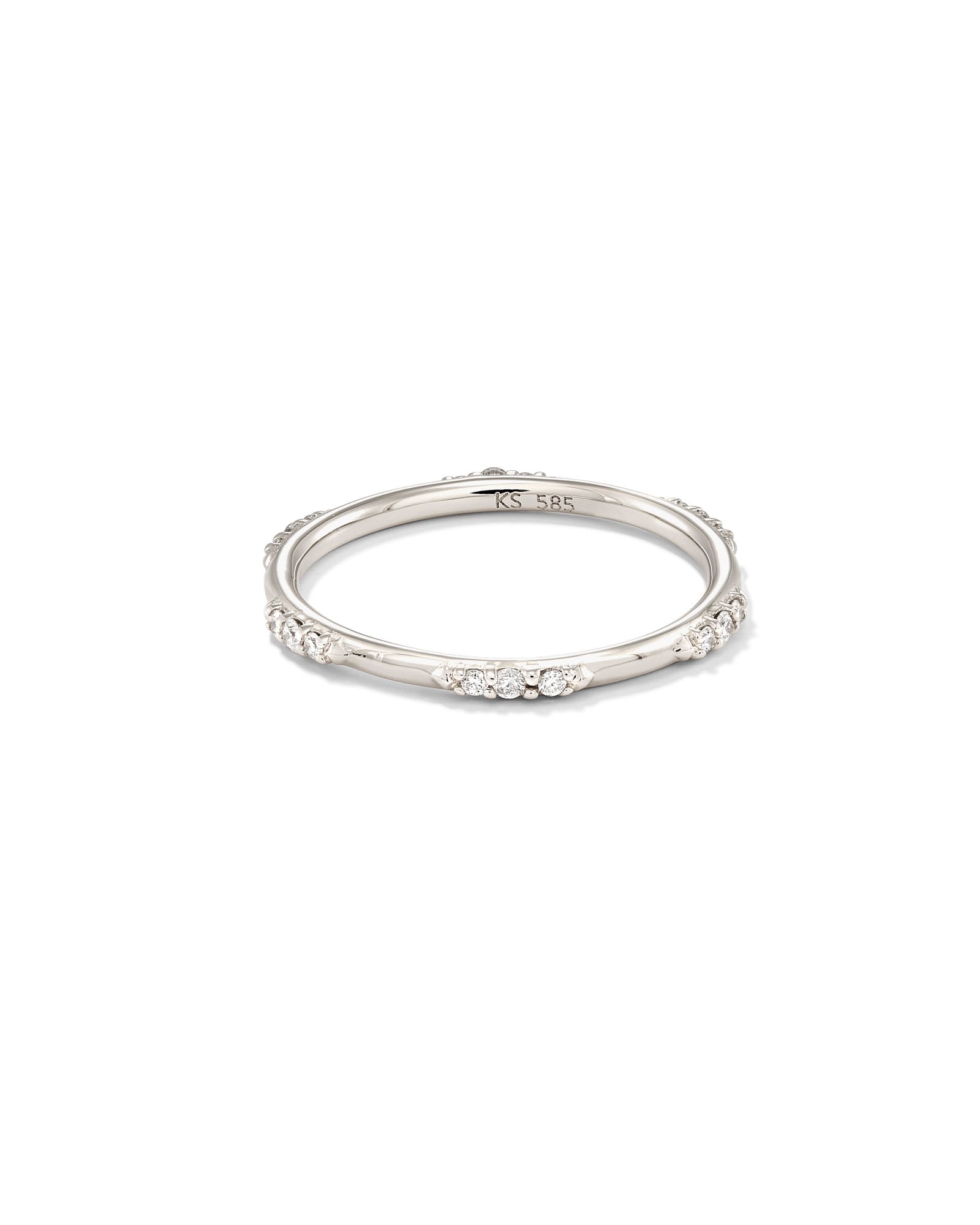 Kendra Scott Posey 14k White Gold Band Ring in White | Diamonds | Size 6