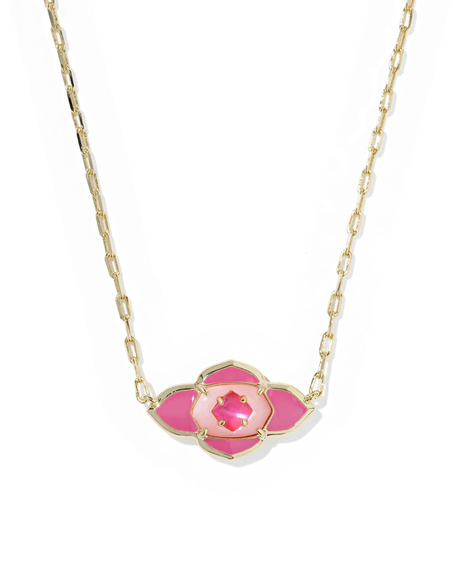 Kendra Scott Abbie Medallion Gold Short Pendant Necklace | Mix/Metal