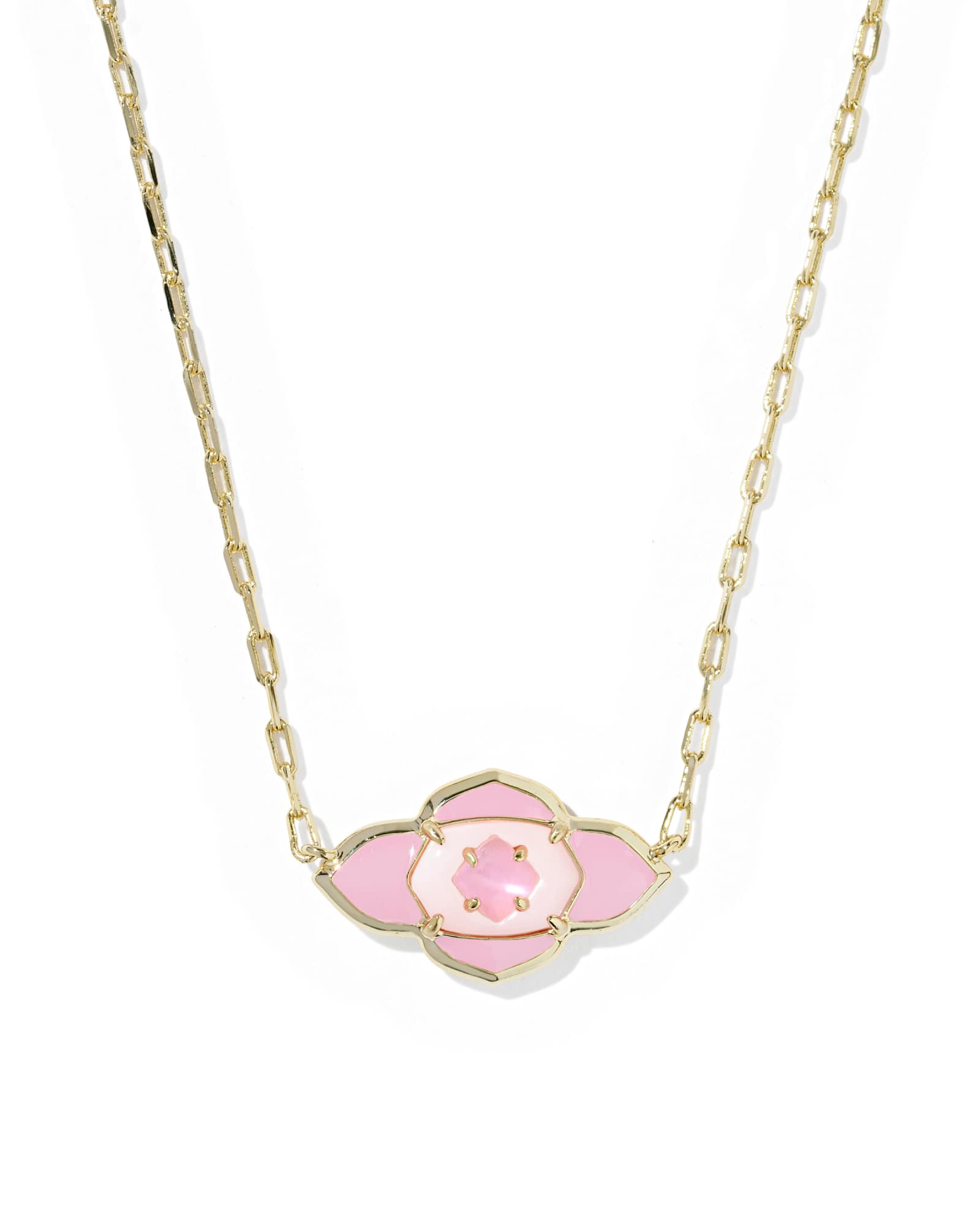 Kendra Scott Abbie Medallion Gold Short Pendant Necklace | Mix/Metal