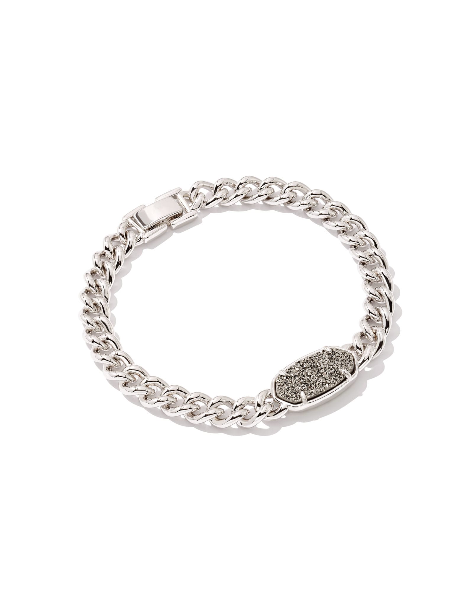 Kendra Scott Elaina Silver Chain Bracelet in Platinum Drusy | Drusy/Metal Rhodium