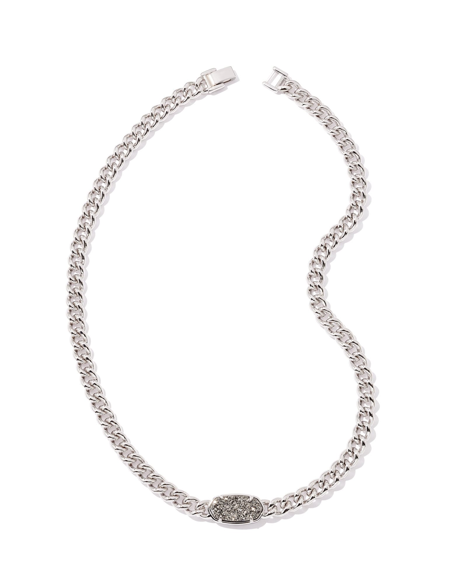 Blair Silver Jewel Chain Necklace in White Crystal