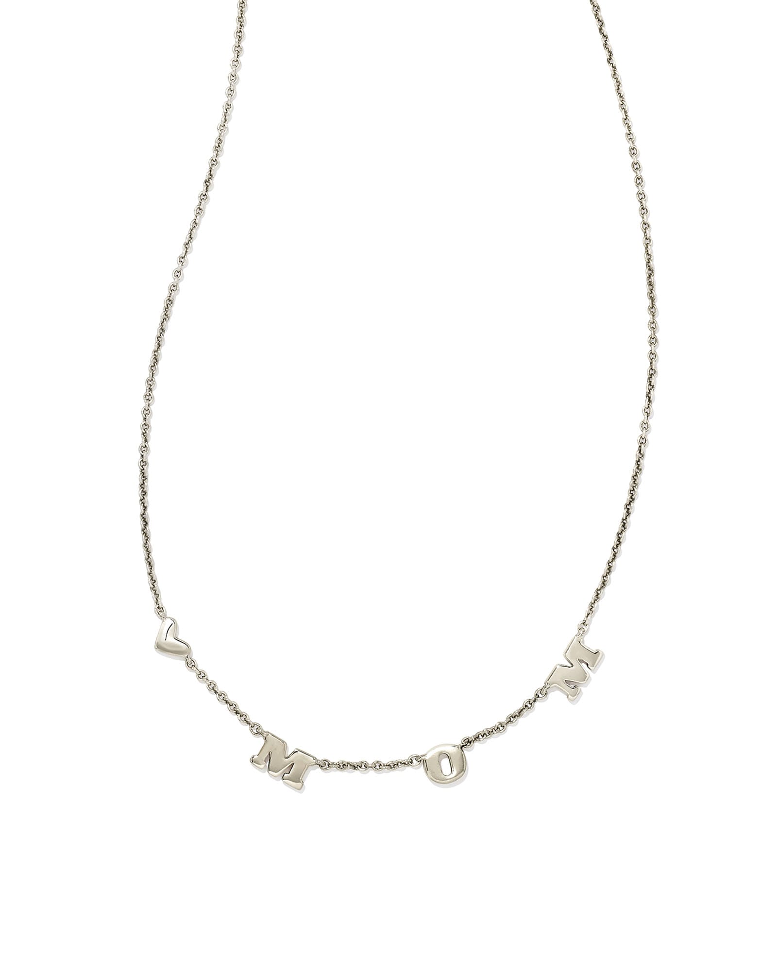 Cailin Silver Pendant Necklace in White Crystal