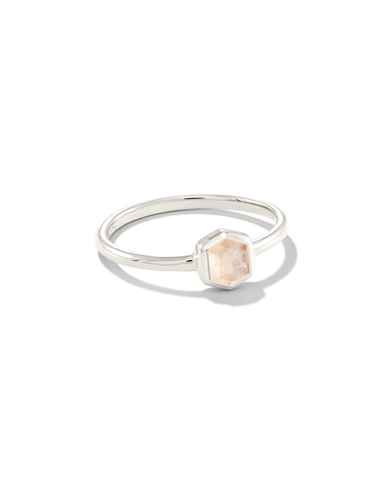 Kendra Scott Davie Sterling Silver Band Ring in Rainbow | Moonstone | Size 11